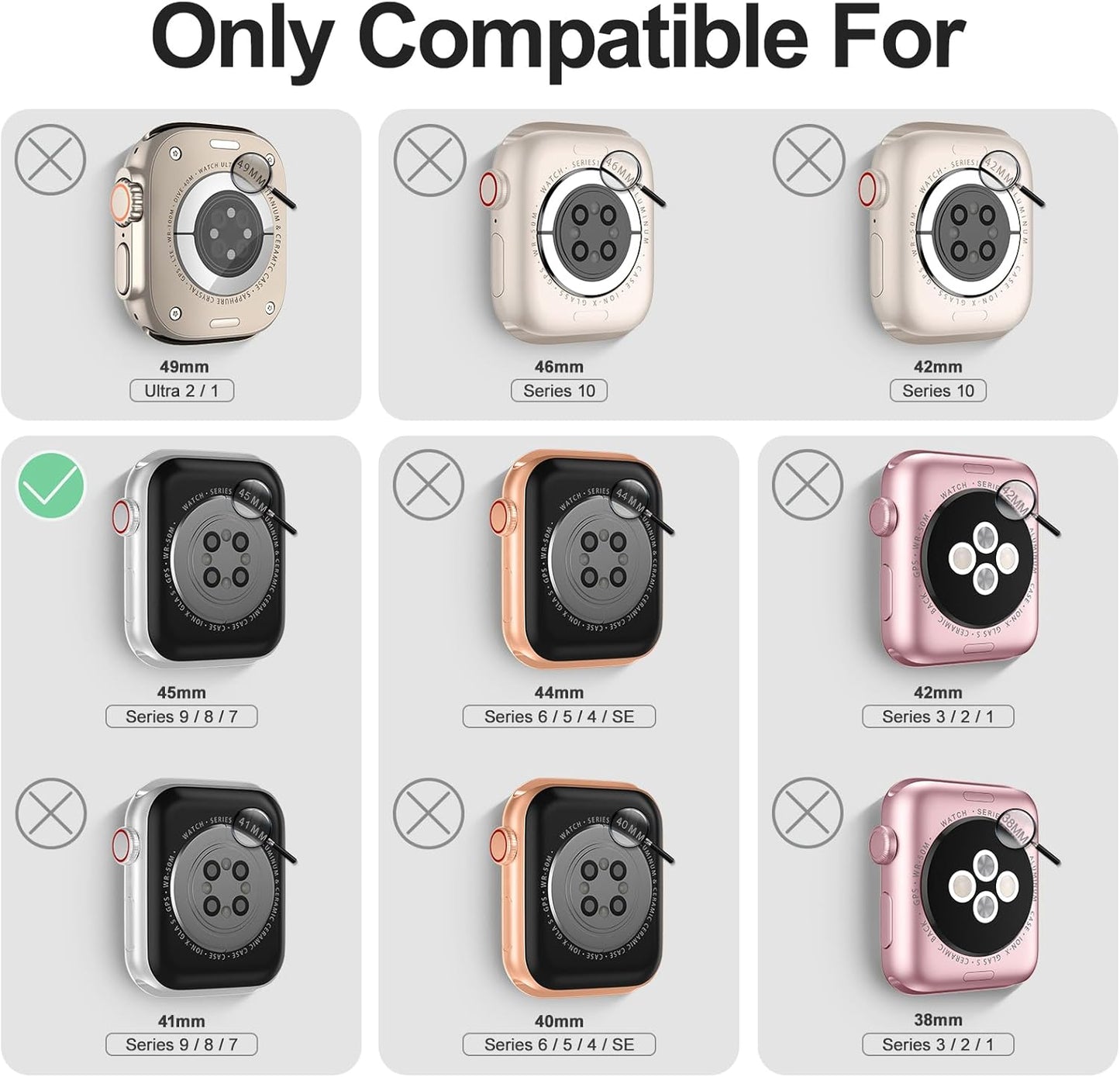 Compatible for Apple Watch Bands 45Mm with Bumper, Bling Glitter Women Silicone Soft Comfortable Strap for Iwatch SE Ultra Series 10 9 8 7 6 5 4 3 2 1
