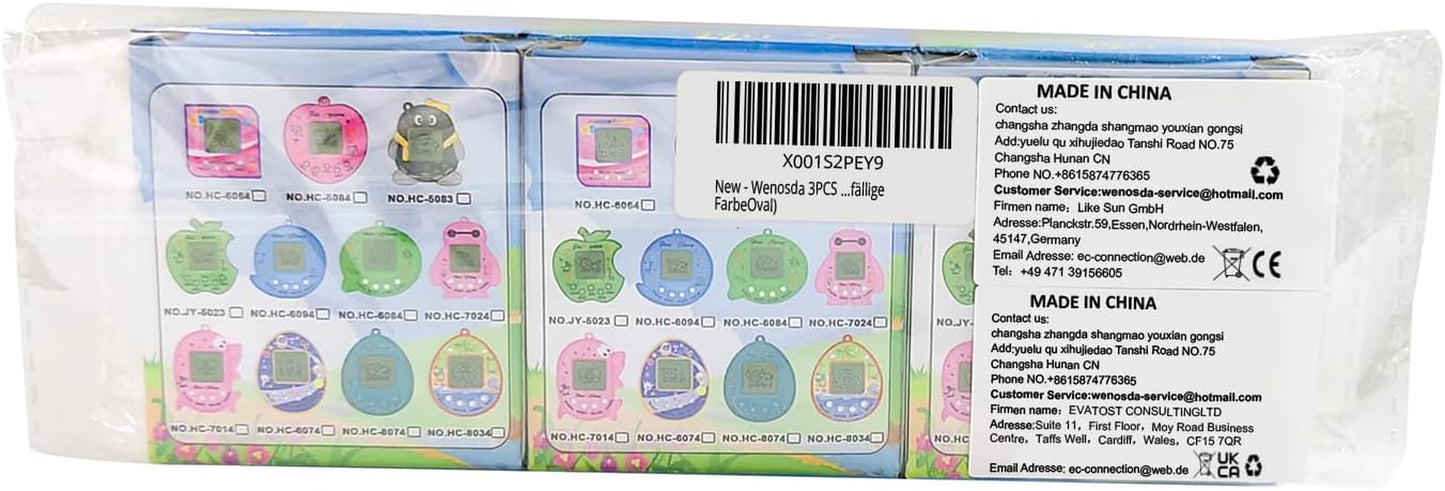 3PCS Virtual Cyber Pet Toy Digital Pets Game Console Handheld Pets Machine Mini Pocket Electronic Animals Toys with Key Chain Early Education Gift for Children Kids(Random Color) BanUK