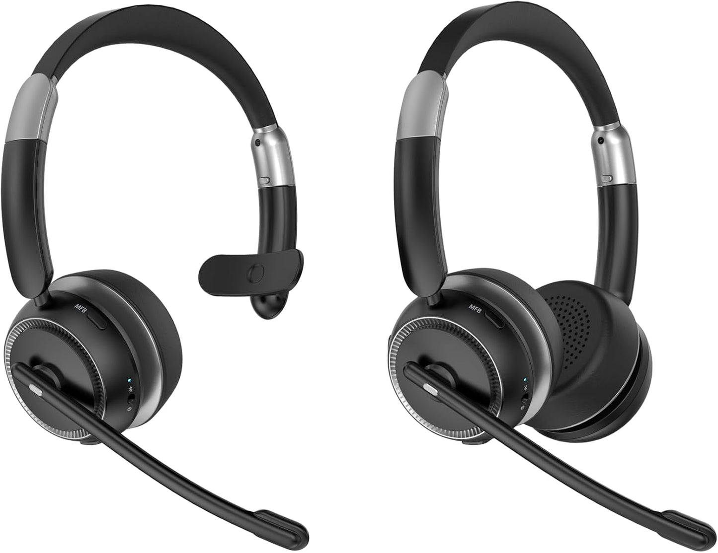 Bluetooth Headset with Microphone, V5.2 Single and Dual Ear Wireless Headphones with AI Noise Cancelling for Cell Phone, Laptop,Trucker, Home Office, Call Center,Zoom, Online Class 1 TRUCK DRIVER