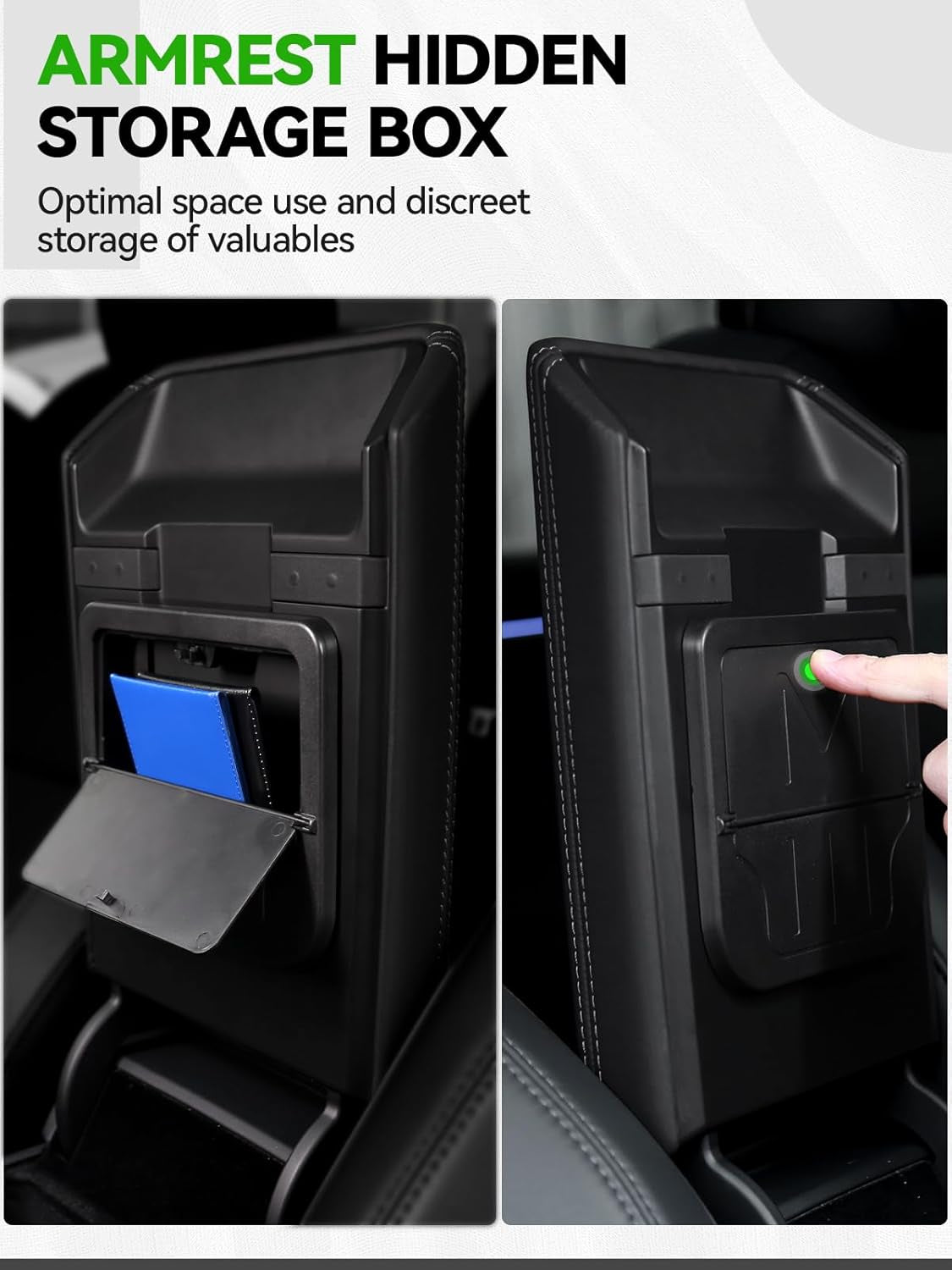 7PCS Center Console Organzier Tray for Tesla Model 3 Highland 2025 2024, Armrest Hidden Storage Box Cup Holder Wireless Charger Pad for Tesla Model 3 Accessories 2024 2025