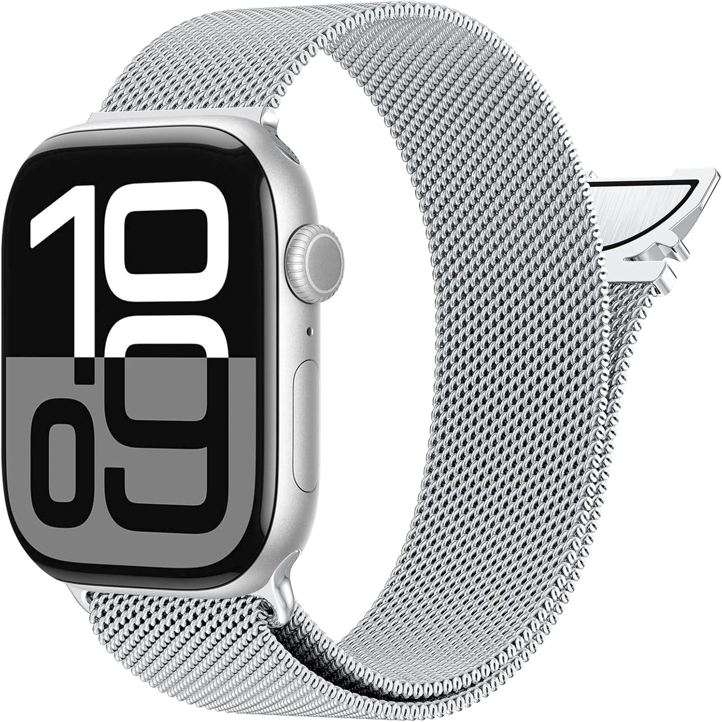 Milanese Mesh Loop Compatible with Apple Watch Band 40Mm 41Mm 38Mm 42Mm Series 10 9 8 7 SE 6 5 4 3 2 1 Men & Women, Stainless Steel Wider Metal Strap with Magnetic Clasp for Iwatch Bands
