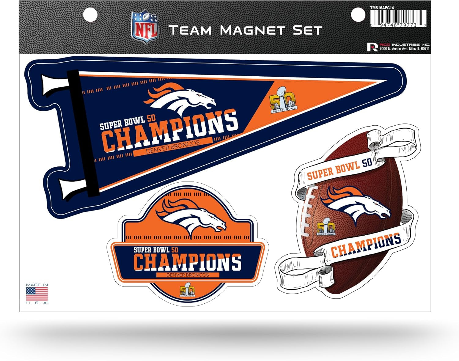 NFL Football Kansas City Chiefs 2024 Super Bowl LVIII Champions Team Magnet Set 8.5" X 11" - Home Décor - Regrigerator, Office, Kitchen