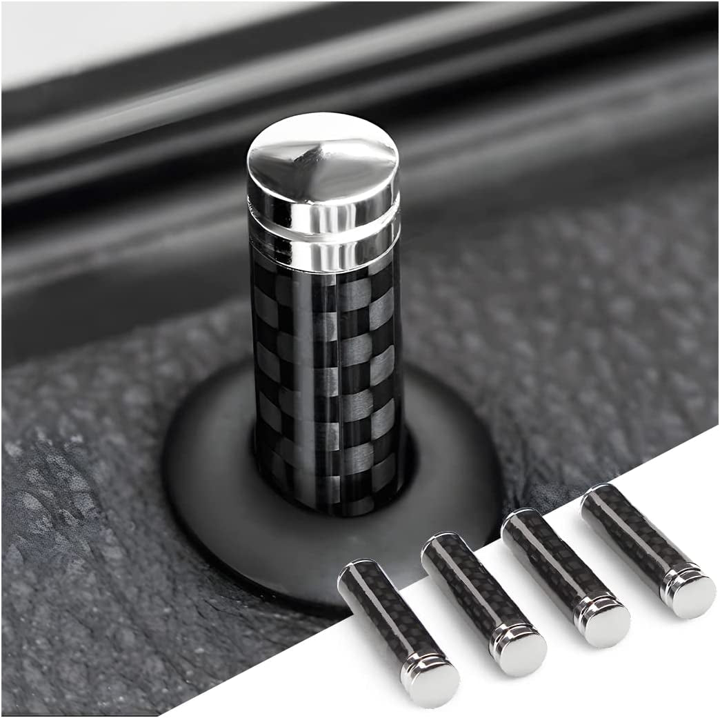 4PCS Car Door Lock Knobs, American Flag Carbon Fiber Door Lock Pin Cover, Decorative Modification Door Lock Bolt Pin Cover, Auto Accessories Universal for SUV, Truck, Van (Black Flag) TRUCK DRIVER