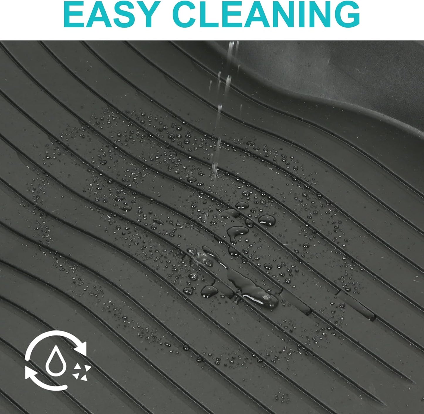 All Weather Floor Mats for Tesla Model Y 5-Seater 2024 2023 2022 2021, Anti-Slip TPE Waterproof Anti-Slip Front & Rear Trunk Mats Cargo Liners Accessories, Full Set Floor Liners, Set of 6