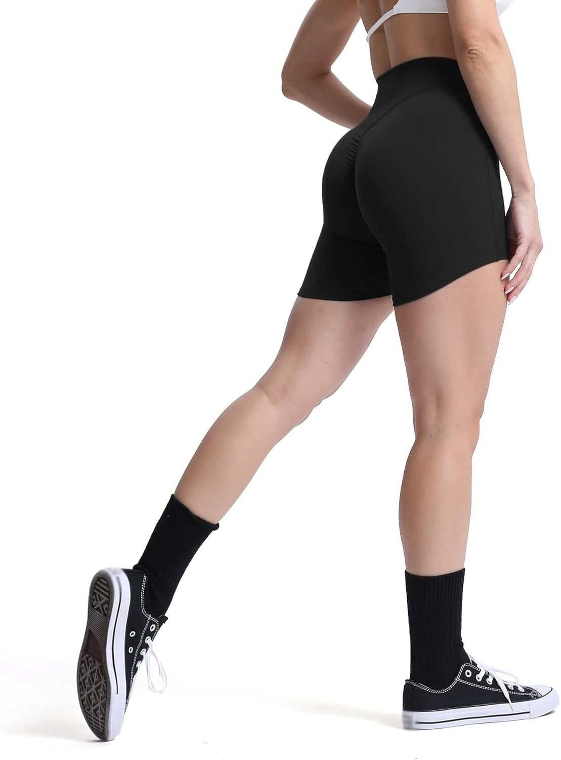 Workout Shorts for Women Biker Butt Lifting High Waisted Exercise Athletic Gym Running Yoga Shorts 4.5"