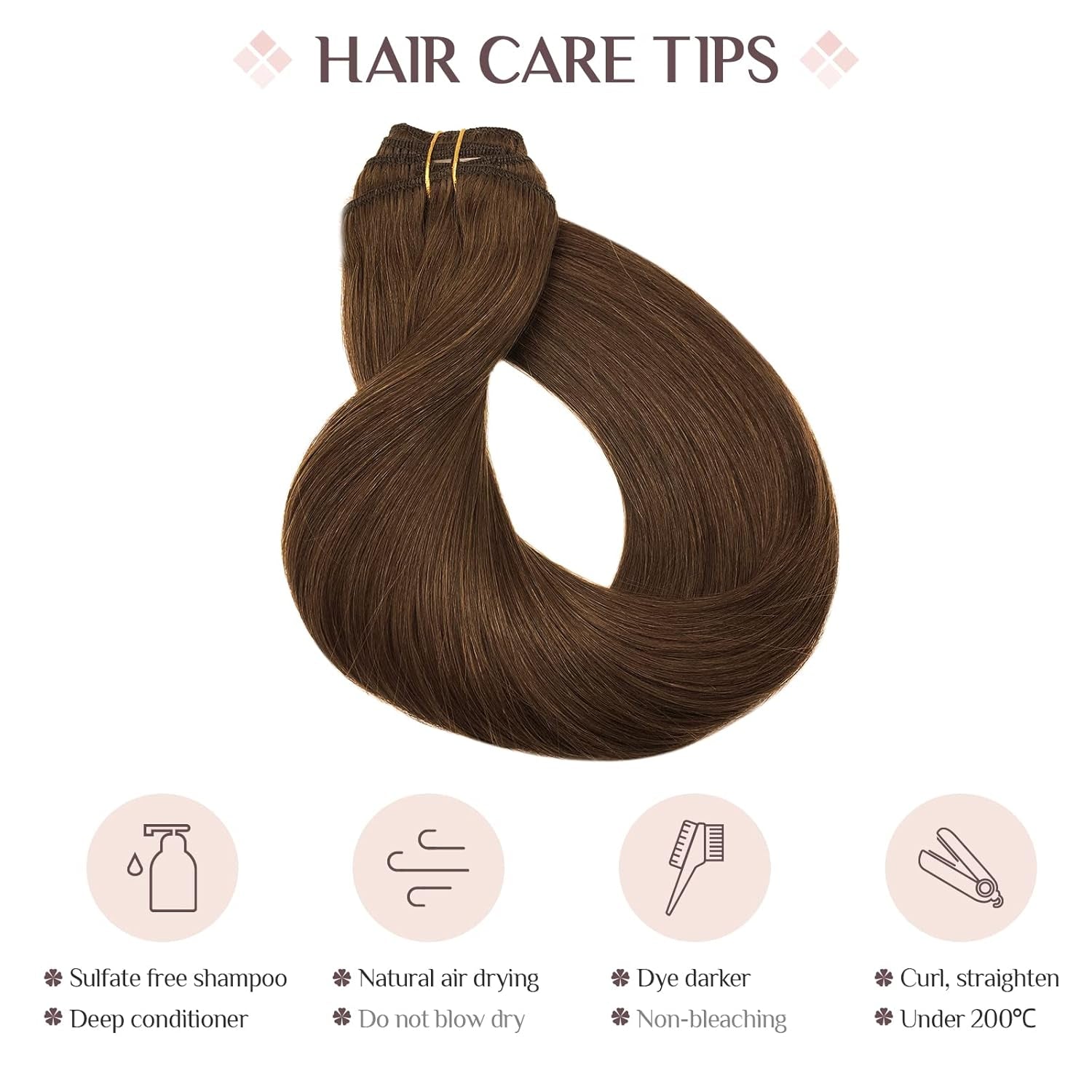 Clip in Hair Extensions Real Human Hair, 7 Pcs Chocolate Brown Hair Extensions 12 Inch 80G, Human Hair Extensions Clip Ins Remy Hair Extensions Natural Straight Hair for Woman