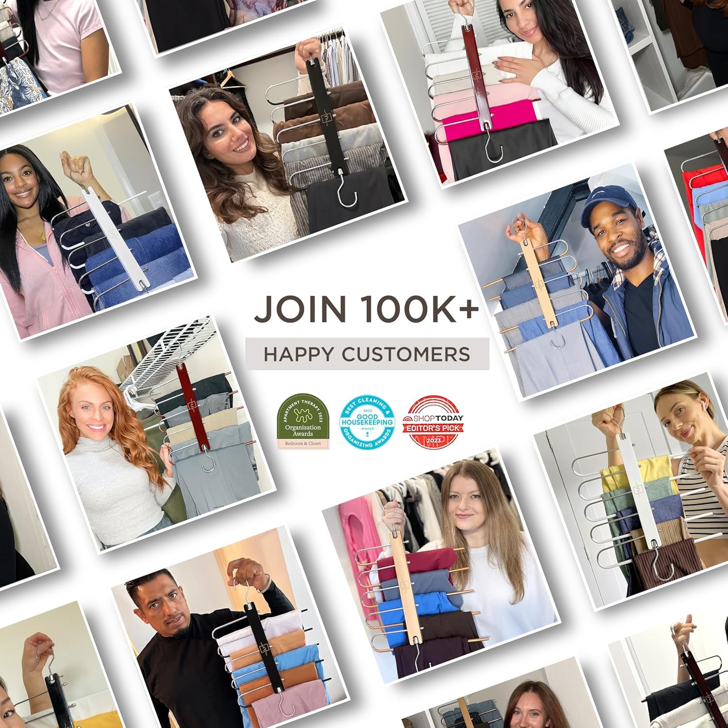 Pants Hangers Space Saving - 2 Pack European Beechwood Scarf Hangers - Closet Organizer Jean Hangers - Scarf Holder Closet Space Saving Hangers - Pant Rack Leggings Hanger Space Saver