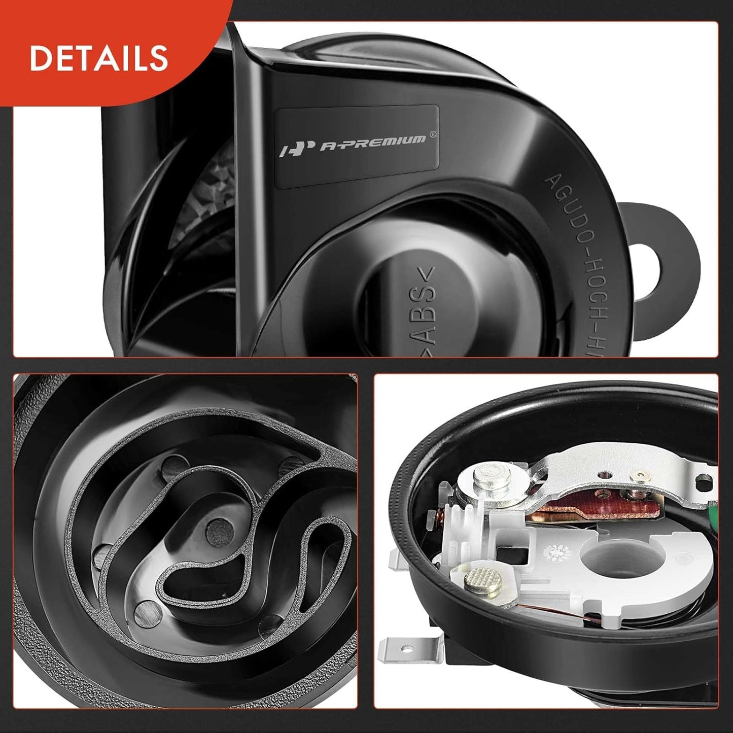 Snail Horn High Universal Electric Horn - 12V 110Db - Compatible with Most Passenger Cars, Commercial/Off-Road Vehicles, Gas Cars, Electric Cars, Motorcycles & Trucks, 80 Mm