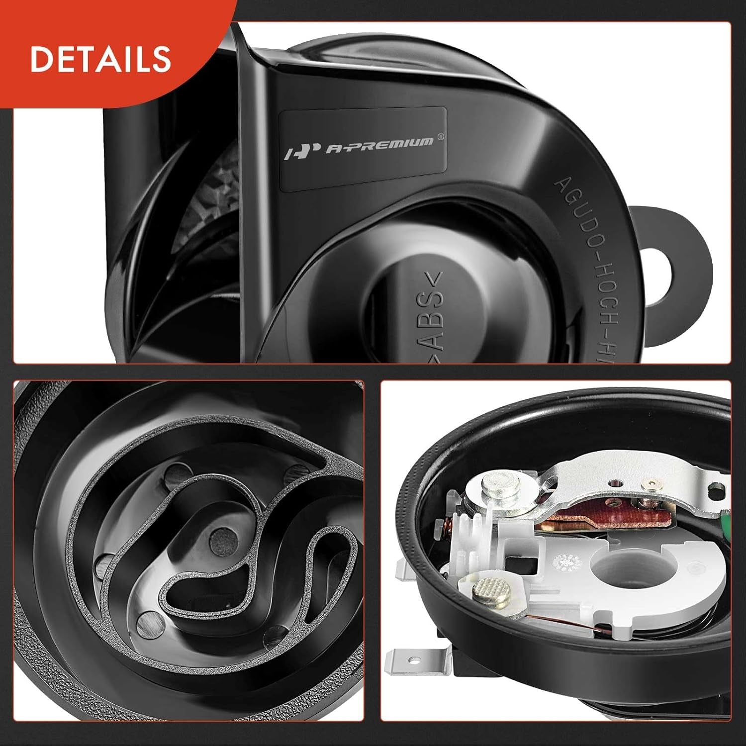 Snail Horn High Universal Electric Horn - 12V 110Db - Compatible with Most Passenger Cars, Commercial/Off-Road Vehicles, Gas Cars, Electric Cars, Motorcycles & Trucks, 80 Mm