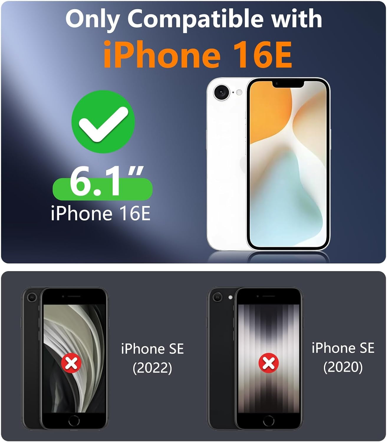 Designed for Iphone 16E Case,Iphone SE 4 Case,[Military Grade Drop Protection][Compatible with Magsafe] Heavy Duty Shockproof Phone Case for Iphone 16E/SE4 2025 6.1''-Black