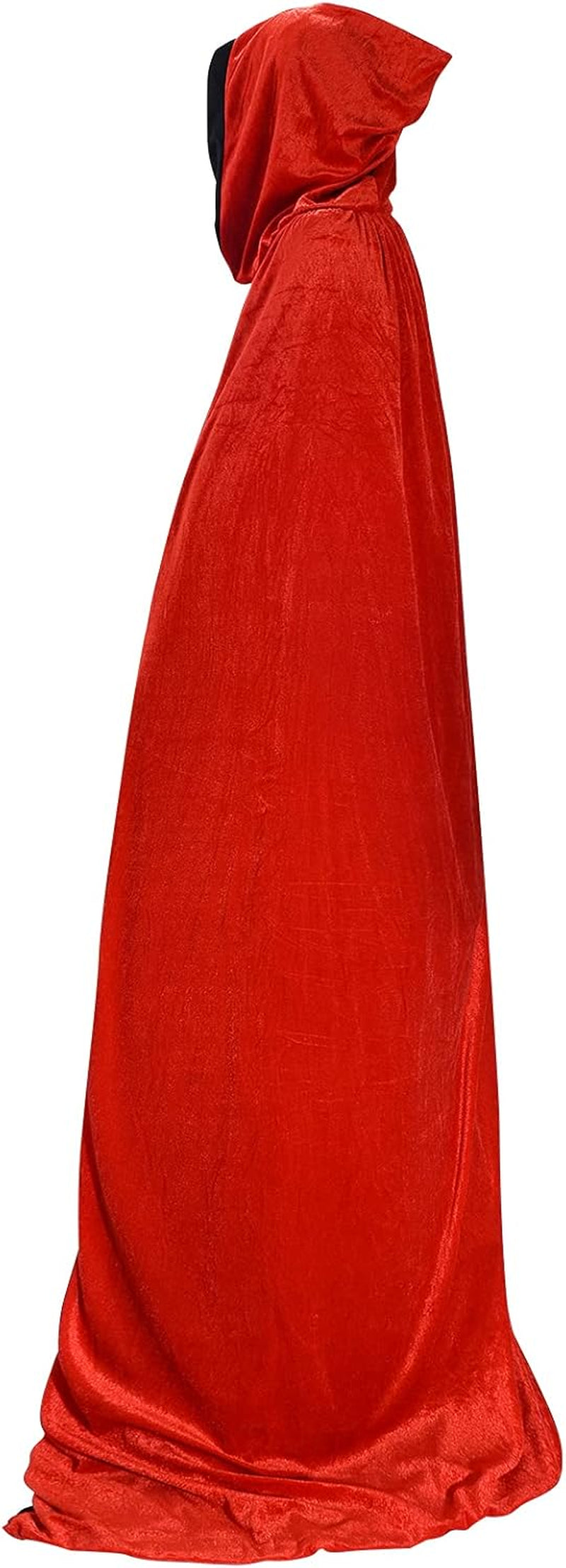 Hooded Cloak Velvet Robe Cape for Halloween Cosplay Costumes, Unisex