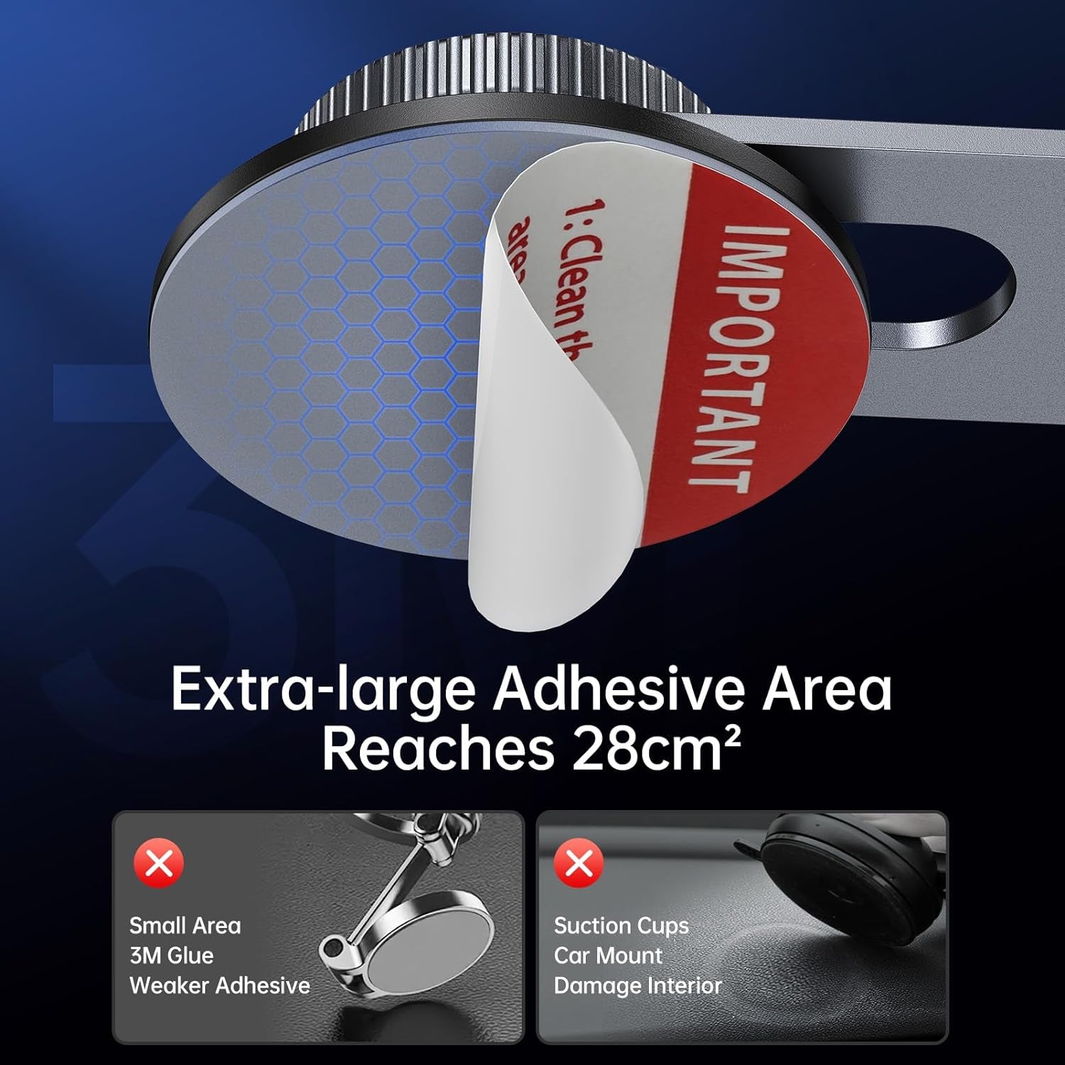 Fits Magsafe Car Mount for Universal Dashboard, Tesla Screen, Magnetic Phone Holder for Car, Foldable Aluminum Alloy Arm, Super Stable Car Mount for Iphone 16 Pro Max 15 14 13 12&All Phones