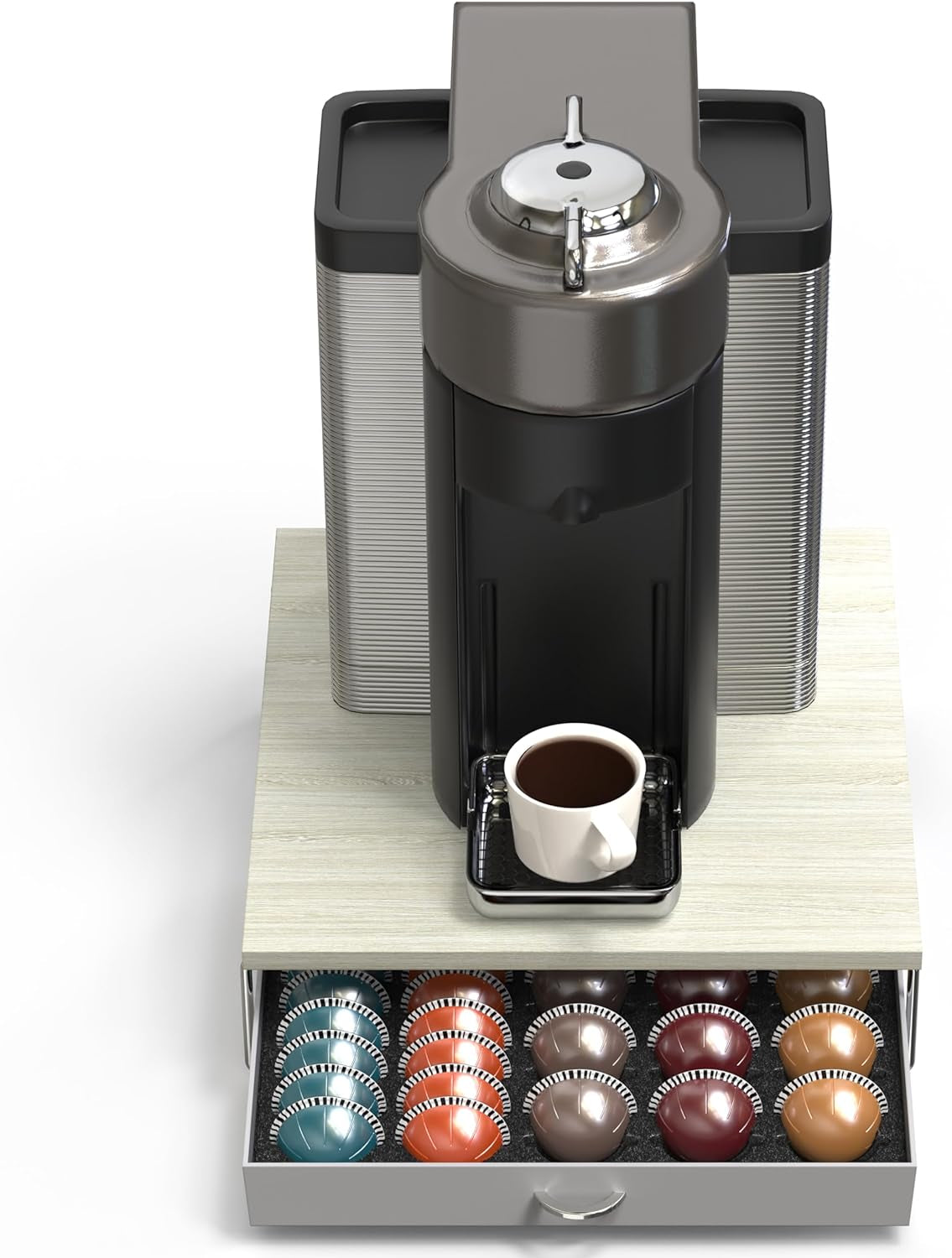 Decobrothers Supreme Vertuoline Drawer, Holds with 30 Big or 60 Small Vertuoline Pods, Maple