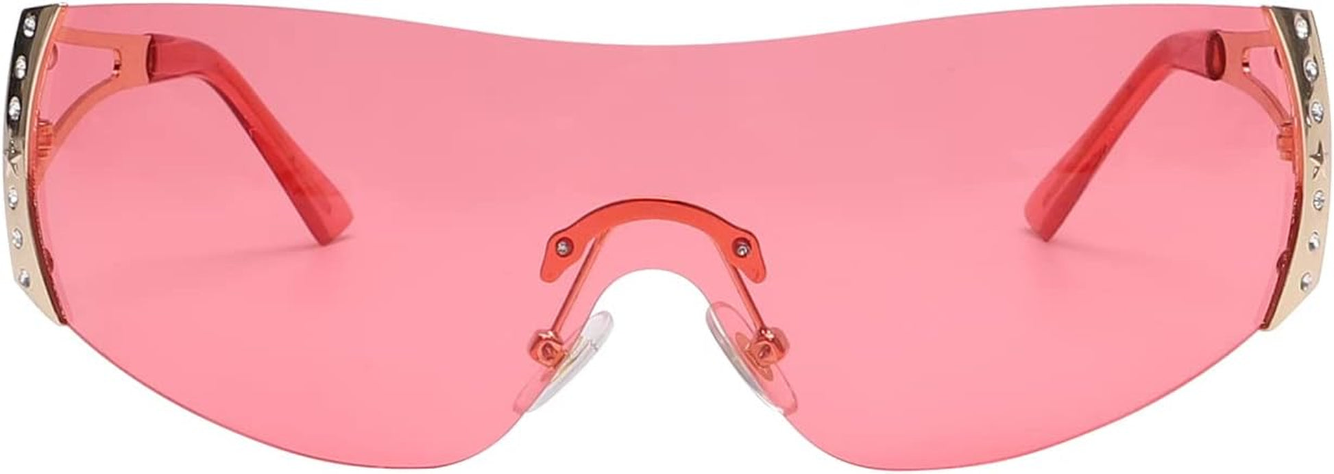 Wrap around Y2K Sunglasses for Women Men Shield Flat Top Sunglasses Futuristic Frameless Gradient Lens Sun Glasses