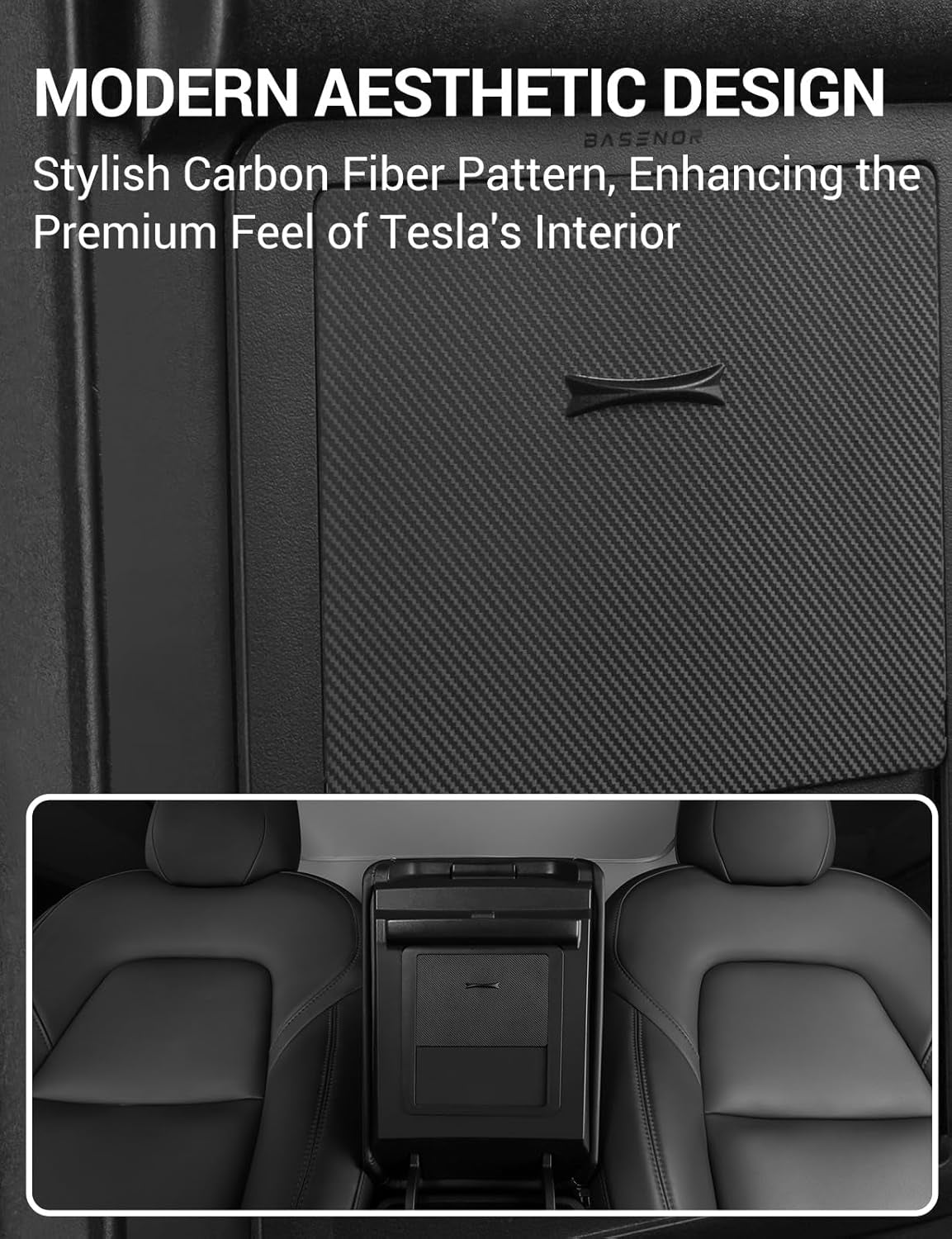 Upgraded Tesla Model 3 Model Y Armrest Hidden Storage Box [Powerful Magnetic] Center Console Secret Compartment Accessories for 2017-2023 Model 3 2020-2024 Model Y