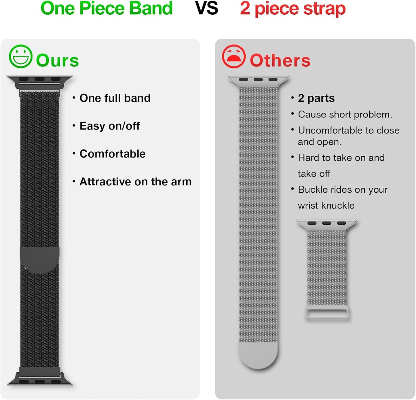 Mesh Metal Loop Compatible with Apple Watch Band 40Mm 41Mm 38Mm 44Mm 45Mm 49Mm Series Ultra SE 9 8 7 6 5 4 3 2 1 Women Men, Stainless Steel Strap with Magnetic Clasp for Iwatch Bands