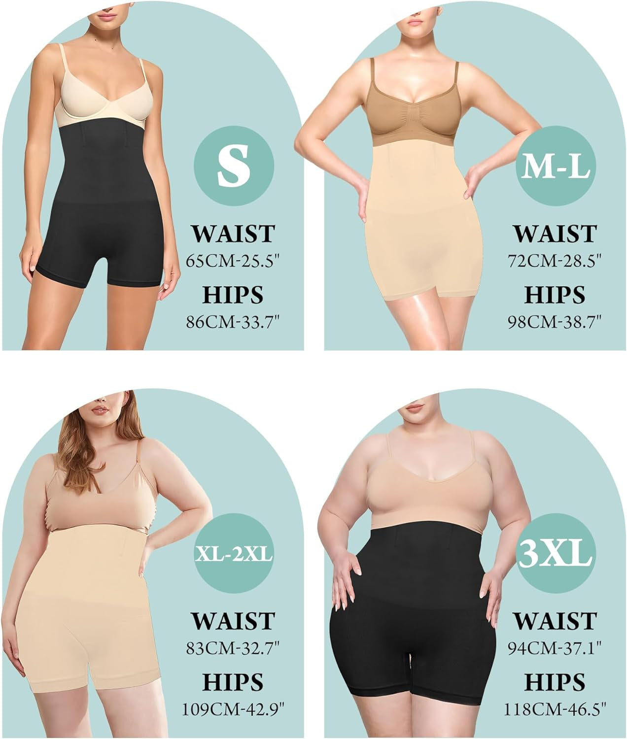 Shapewear Tummy Control Shorts, High Waisted Boy Shorts Underdress for Women Compression Underwear Womens Body Shaper