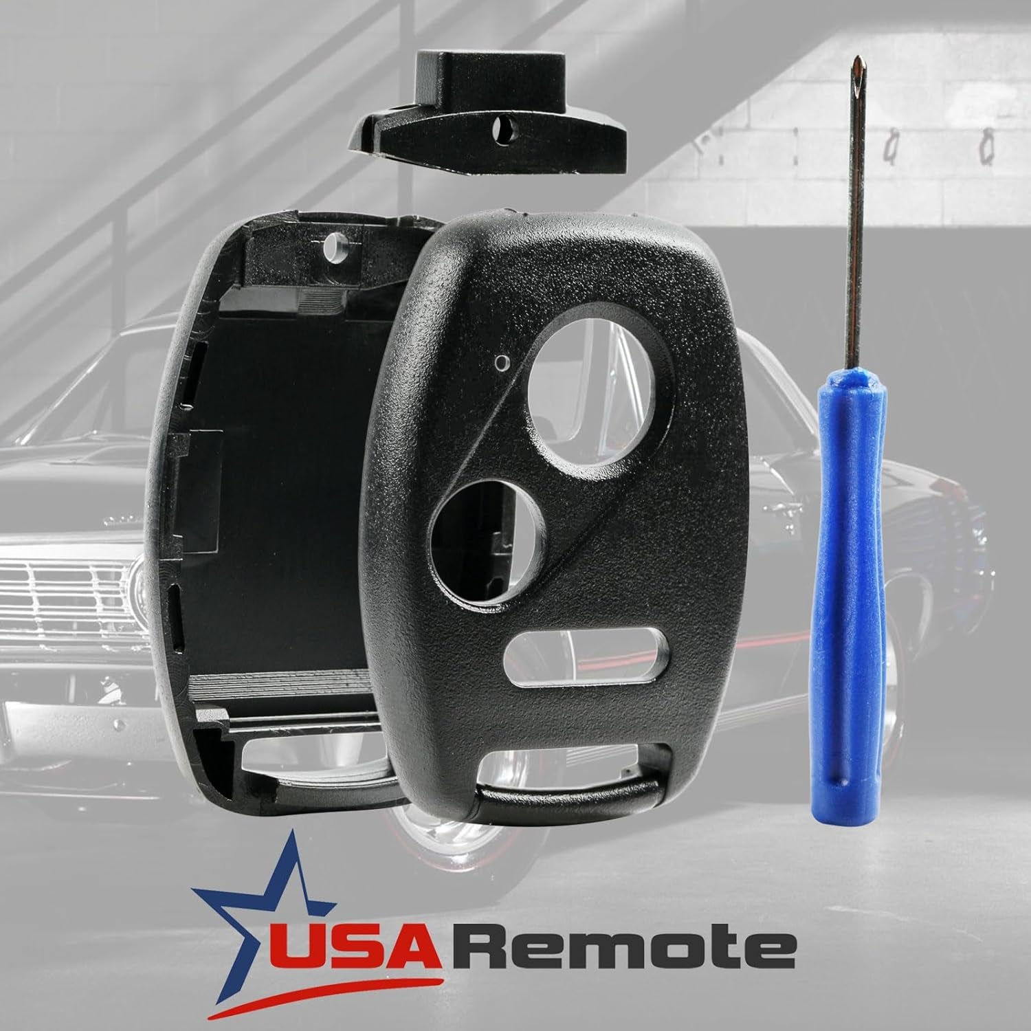 USA Remote CUTTING NOT REQUIRED - Key Fob Keyless Entry Remote Shell Case & Pad Fits Honda Accord/Civic/Cr-V/Fit/Odyssey/Pilot/Ridgeline/Cr-Z