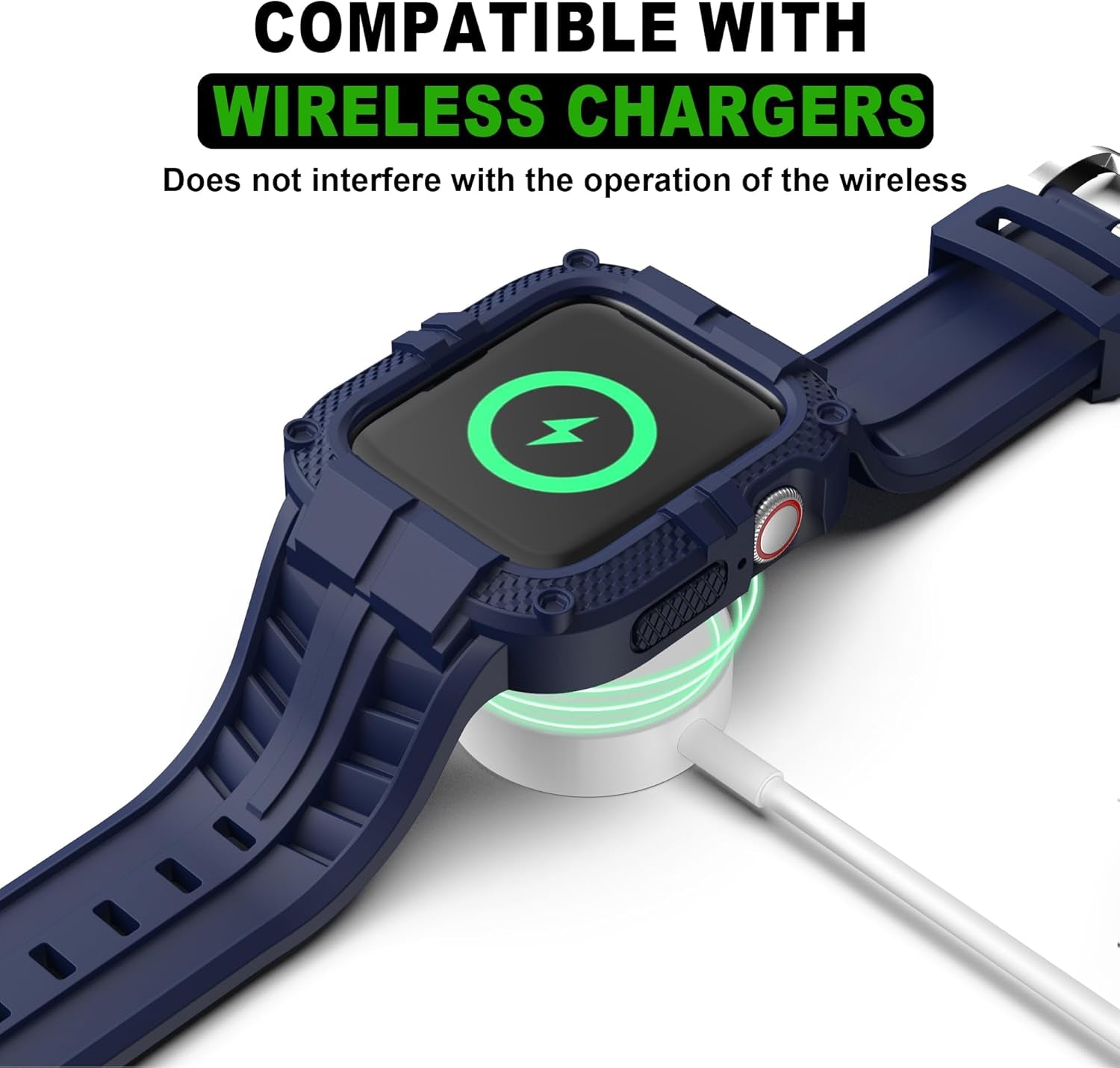 Rugged Watch Band Compatible with Apple Watch Series 9 Band for 41Mm 40Mm 38Mm SE 9/8/7/6/5/4/3 for Men Women (41Mm/40Mm/38Mm, Blue)