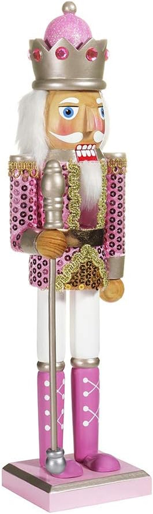 Kurt Adler 15-Inch Pink Nutcracker, Multi