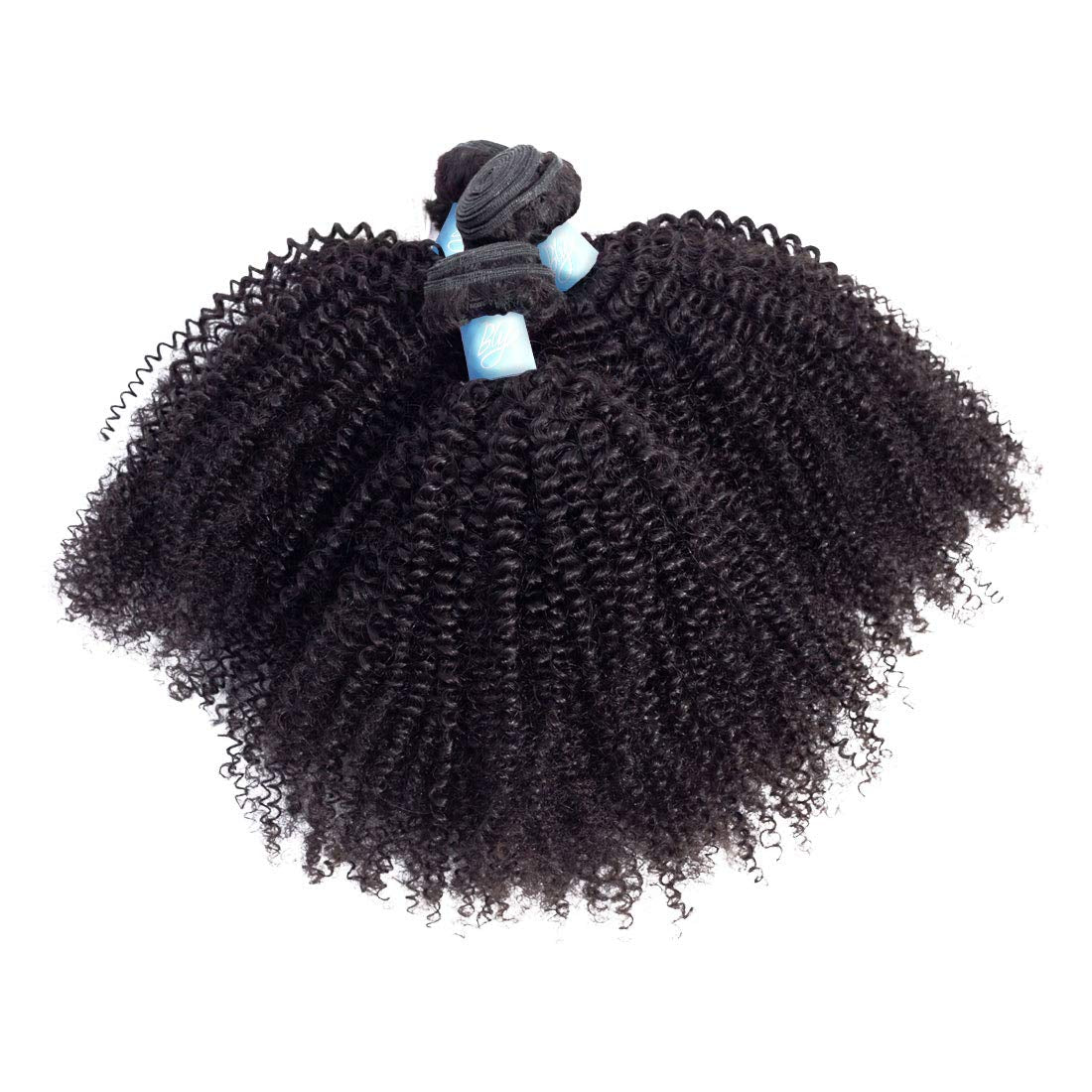 7A Mongolian Afro Kinky Curly Boho Human Braiding Hair 3 Bundles 18 20 22 Inch Unprocessed Hair Weave Weft Big Hair for African American Women Natural Color