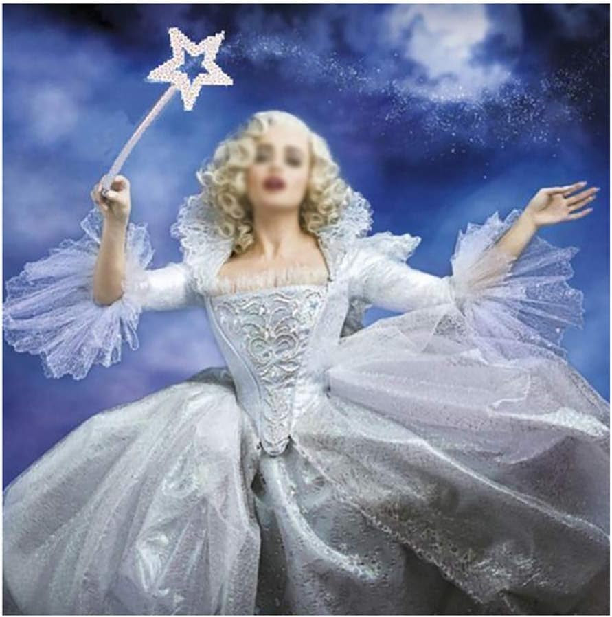 Star Wand, 2 Pieces 13 Inches Silver Fairy Princess Angel Wand Sticks for Girls Costume Birthday Party Wedding Halloween Christmas Cosplay-Fairy Wand for Children over 36 Months of Age