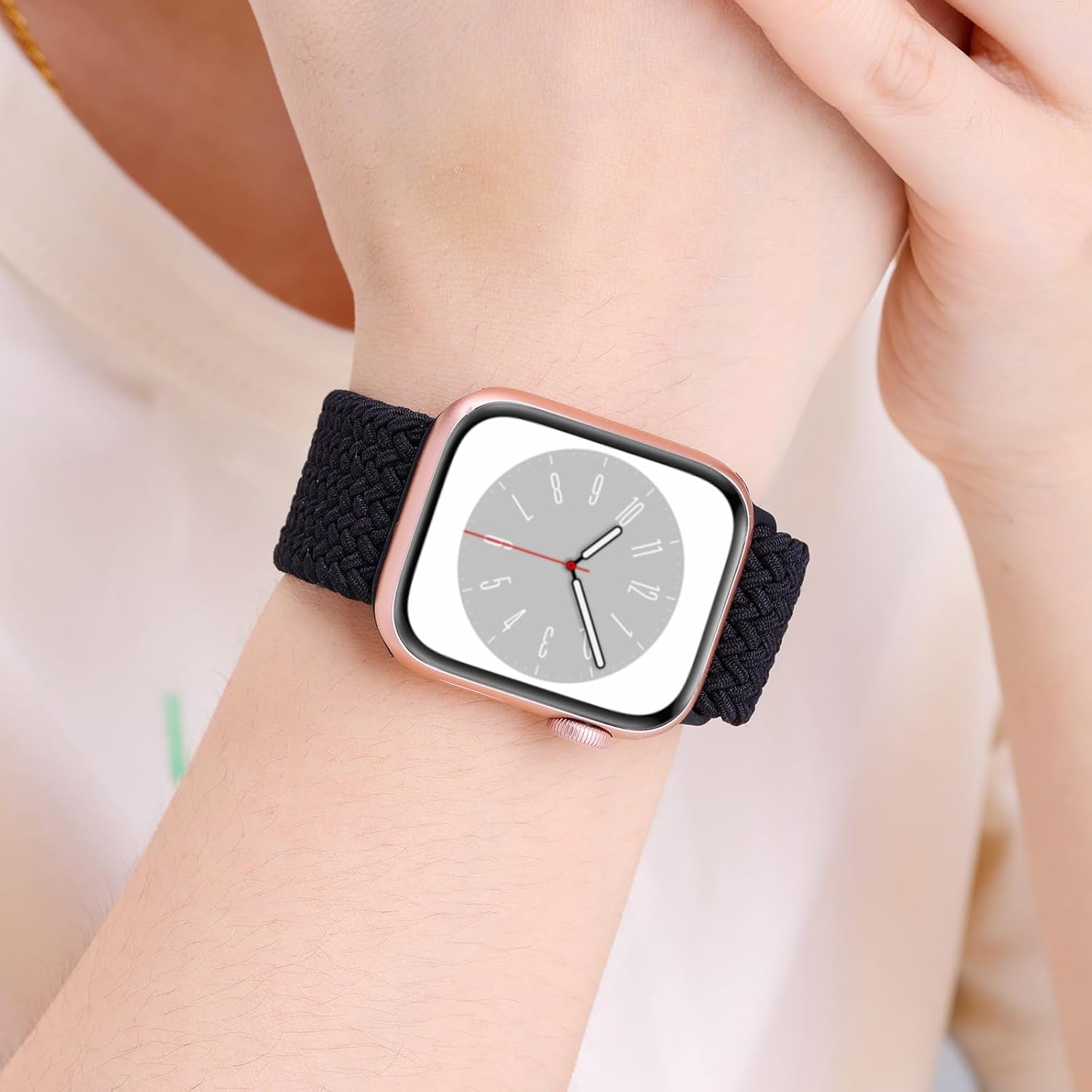 5 Packs Braided Solo Loop Compatible with Apple Watch Band 38Mm 40Mm 41Mm 42Mm 44Mm 45Mm for Women Men, Stretchy Nylon Sport Bands with Adjustable Buckle for Iwatch Series 8 7 6 SE 5 4 3 2 1