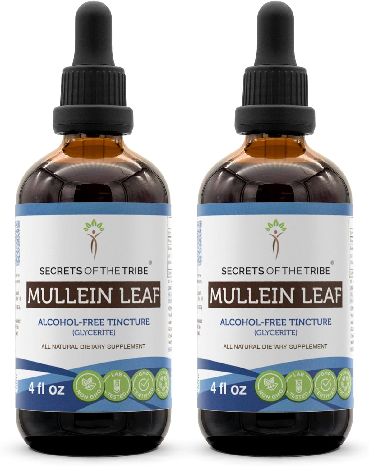 Mullein Leaf Alcohol-Free Liquid Extract, Mullein (Verbascum Densiflorum) Tincture Supplement (2X4 FL OZ) TLBH