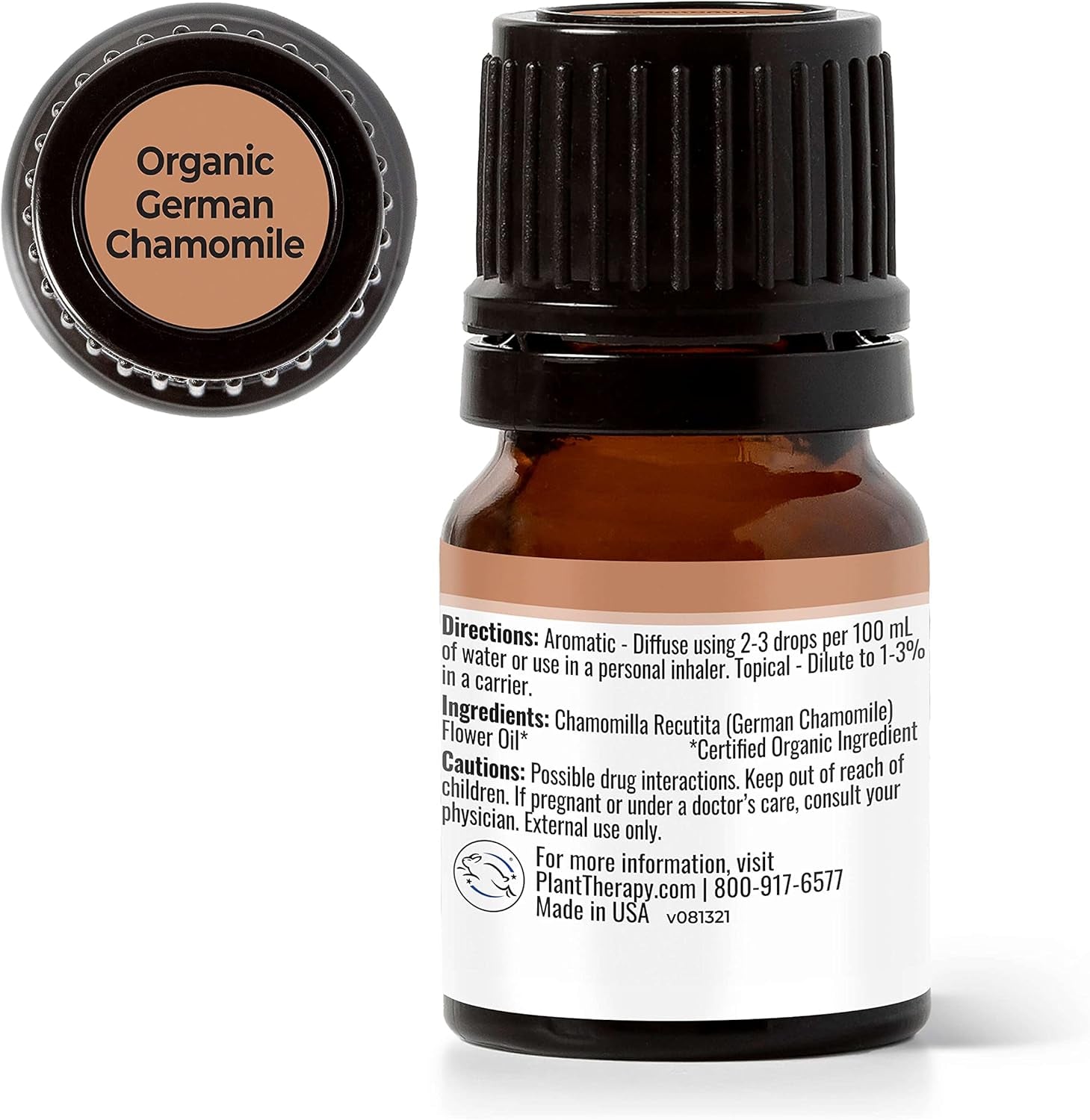 Organic German Chamomile Essential Oil 2.5 Ml (1/12 Oz) 100% Pure, Undiluted, Therapeutic Grade TLBH