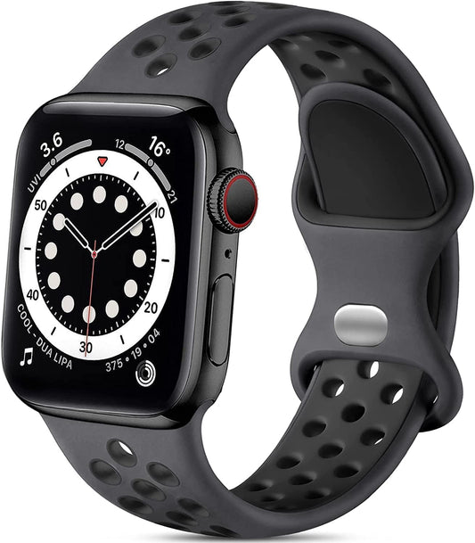 Sport Band Compatible with Apple Watch Band Ultra 49Mm 45Mm 44Mm 42Mm 41Mm 40Mm 38Mm for Men Women,Soft Silicone Breathable Strap Sport Band for Iwatch Ultra 2 SE Series 9 8 7 6 5 4 3 2 1
