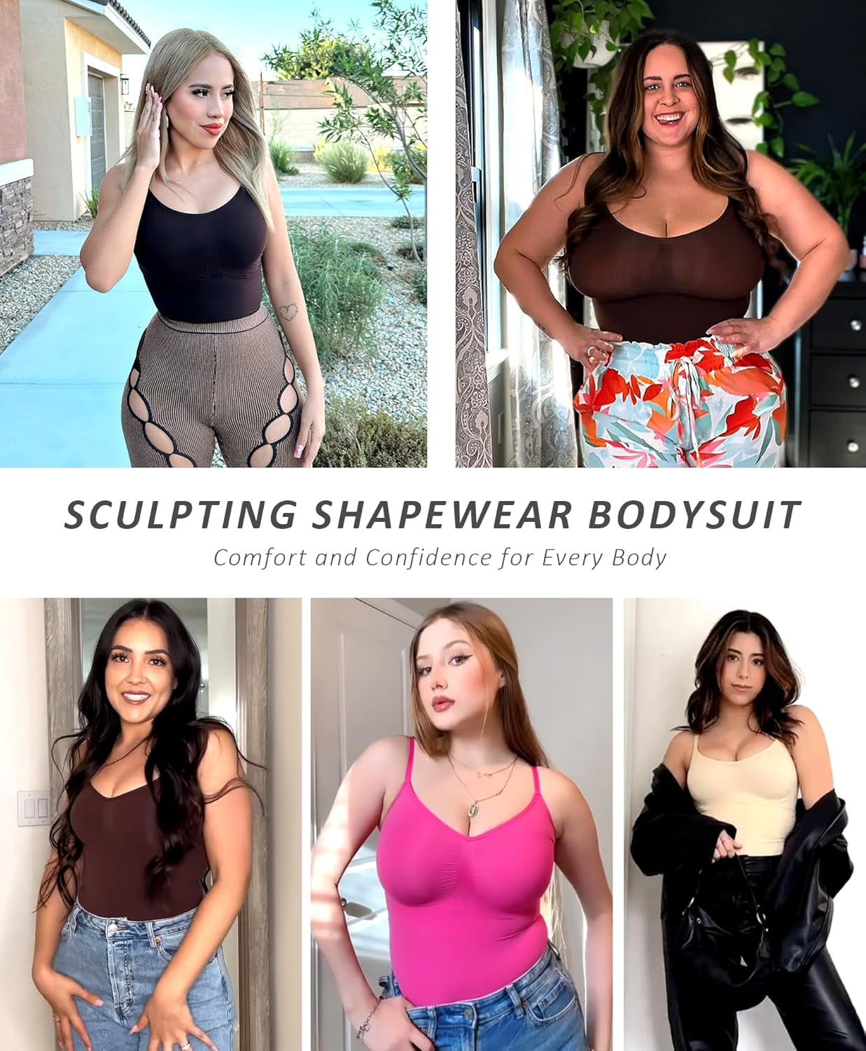 Shapewear Bodysuits for Women Tummy Control Seamless Sculpting Faja Body Shaper