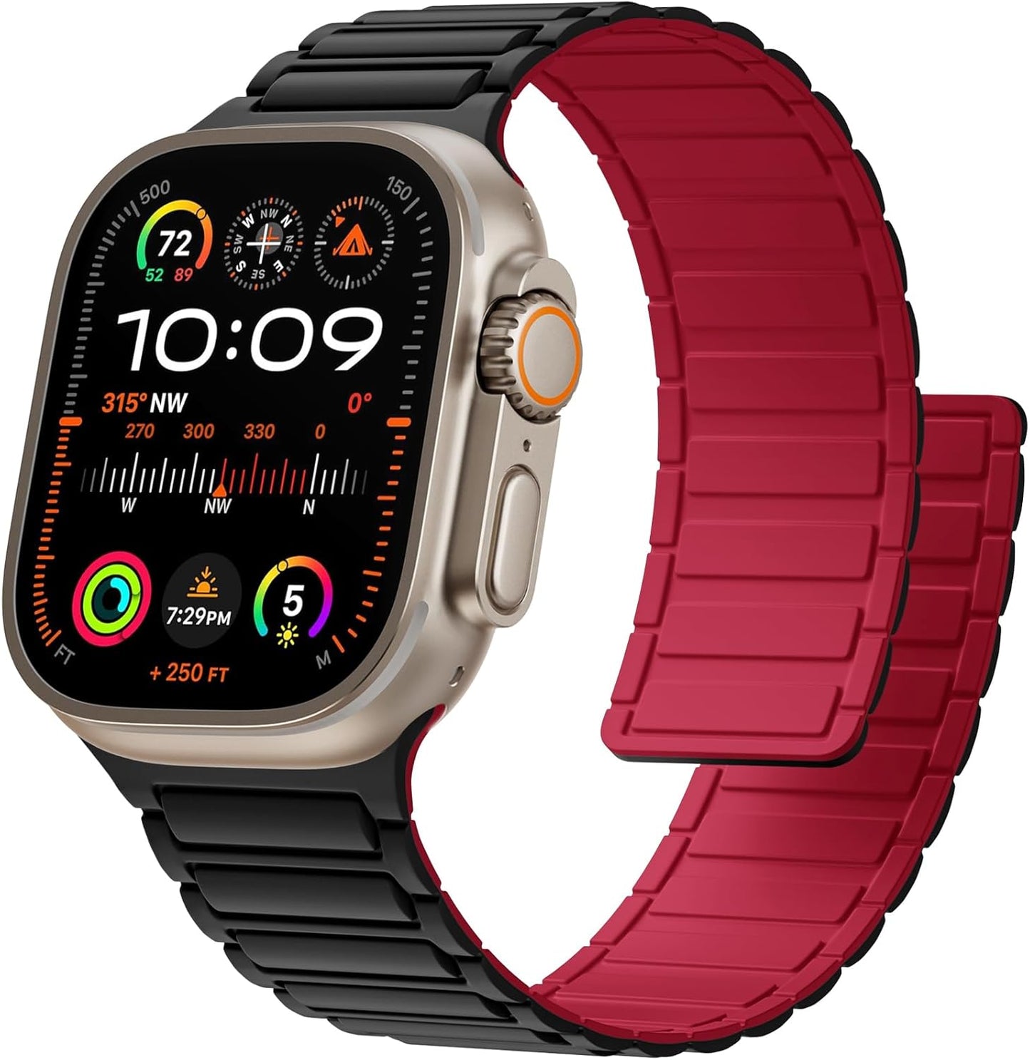 Magnetic Watch Band Compatible with Apple Watch 44Mm 45Mm 49Mm 46Mm 42Mm 41Mm 40Mm 38Mm Bands for Men Women Wrist Solo Loop, Sport Silicone Strap for Iwatch Series 10 9 8 7 6 5 4 3 SE 2Nd Ultra