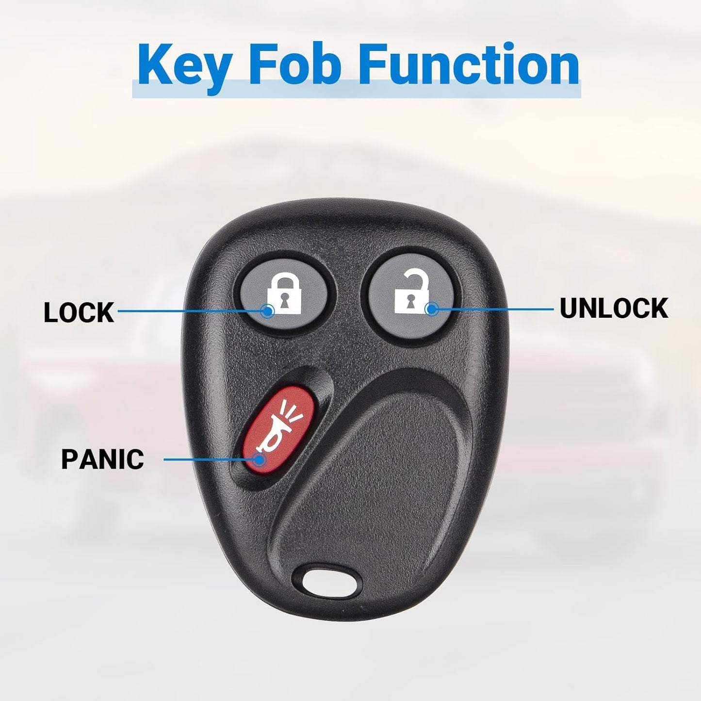 Keyless Entry Car Key Fob Replacement for 2003-2007 Chevy Chevrolet Silverado Tahoe Avalanche Equinox SSR Suburban/Gmc Sierra Yukon/Cadillac Escalade/Hummer H2 for LHJ011 (2 Pack)