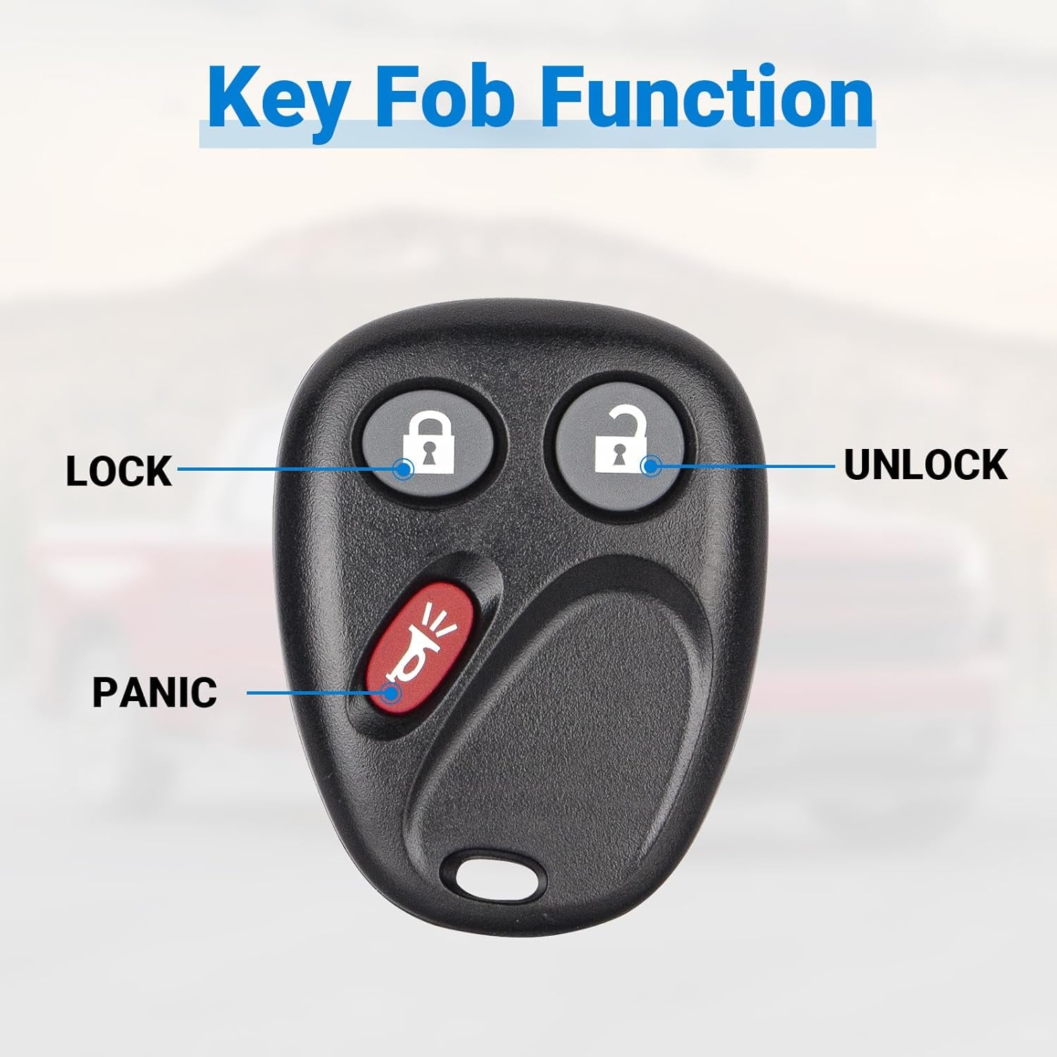 Keyless Entry Car Key Fob Replacement for 2003-2007 Chevy Chevrolet Silverado Tahoe Avalanche Equinox SSR Suburban/Gmc Sierra Yukon/Cadillac Escalade/Hummer H2 for LHJ011 (2 Pack)