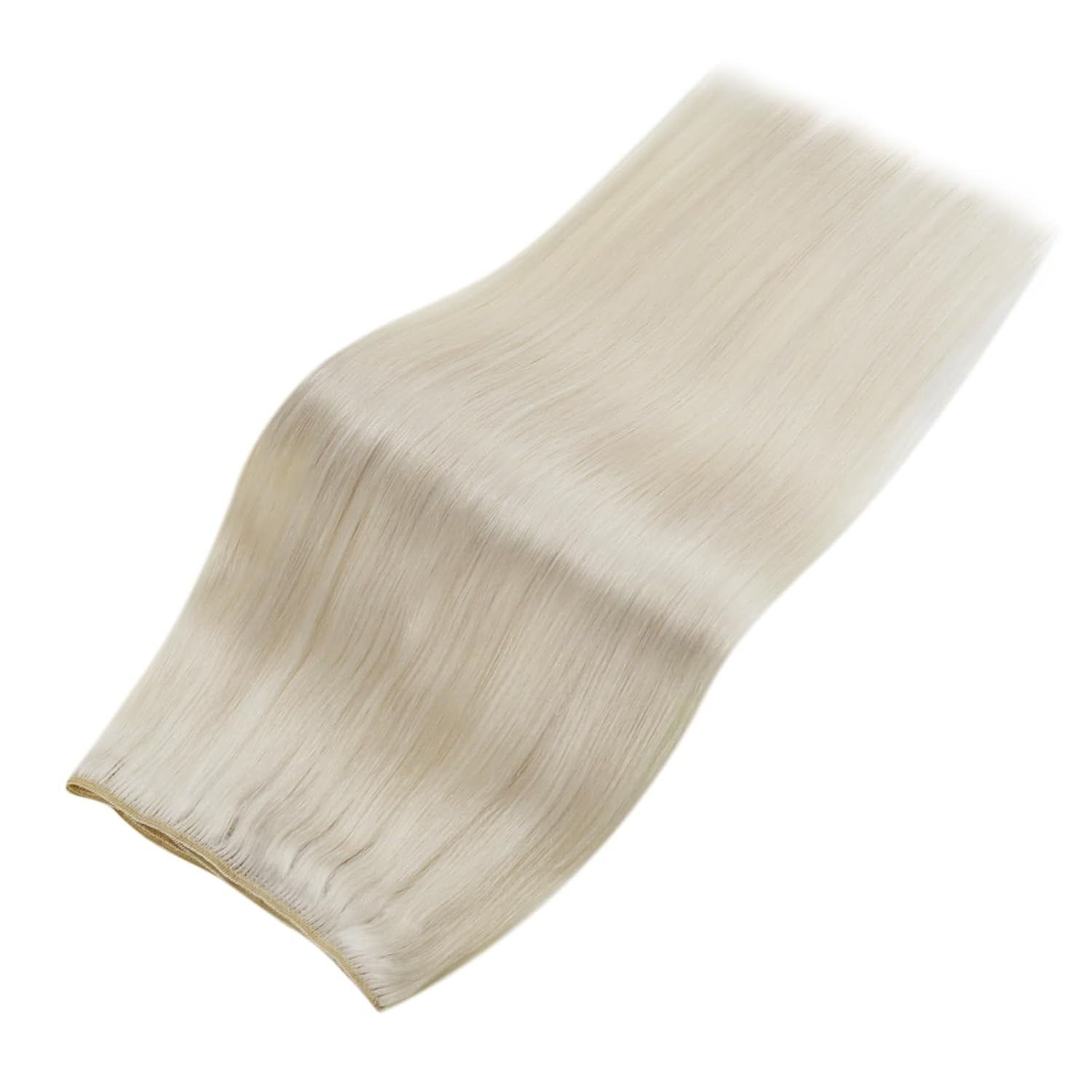 Sew in Hair Extensions Real Human Hair 24 Inch 120G Blonde Weft Hair Extensions Platinum Blonde Hand Tied Human Hair Extensions Sew in Weft Hair Extensions for Women #60