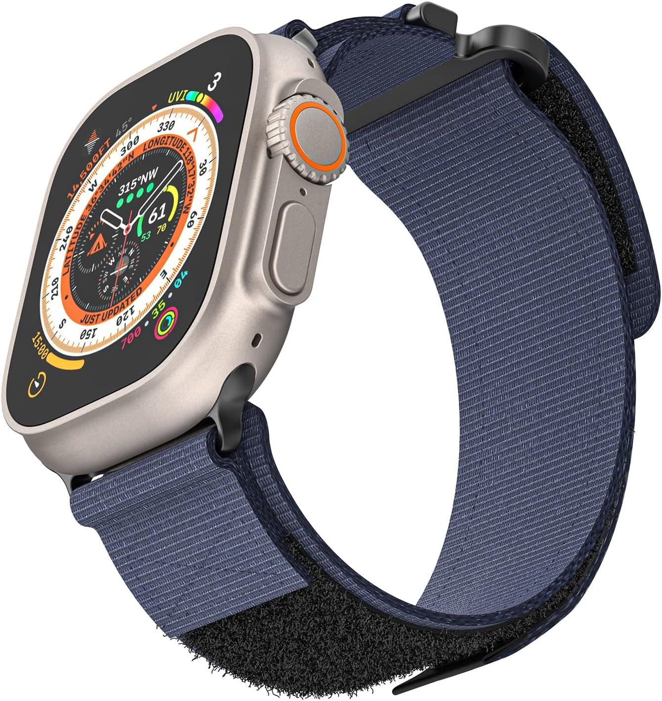 Nylon Sport Band Compatible with Watch Band 49Mm 45Mm 44Mm 42Mm Men Women Nylon Outdoor Sports Velcro Strap for Watch Ultra 2 Ultra SE Series 9 8 7 6 5 4 3 2 1 - Dark Blue