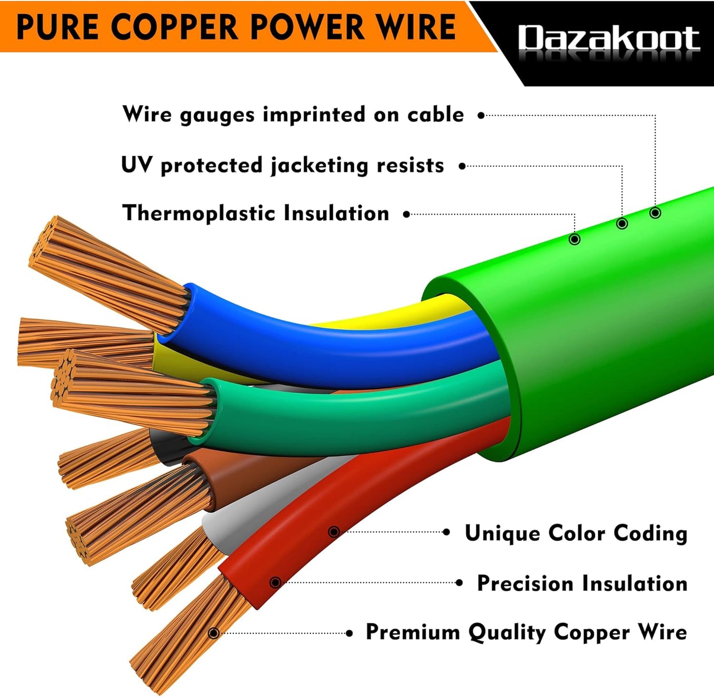 7 Way ABS Cord, 12FT 7 Way Coiled Trailer Cord, Heavey Duty Electrical Power Cable for Semi Truck Tractors - Green TRUCK DRIVER
