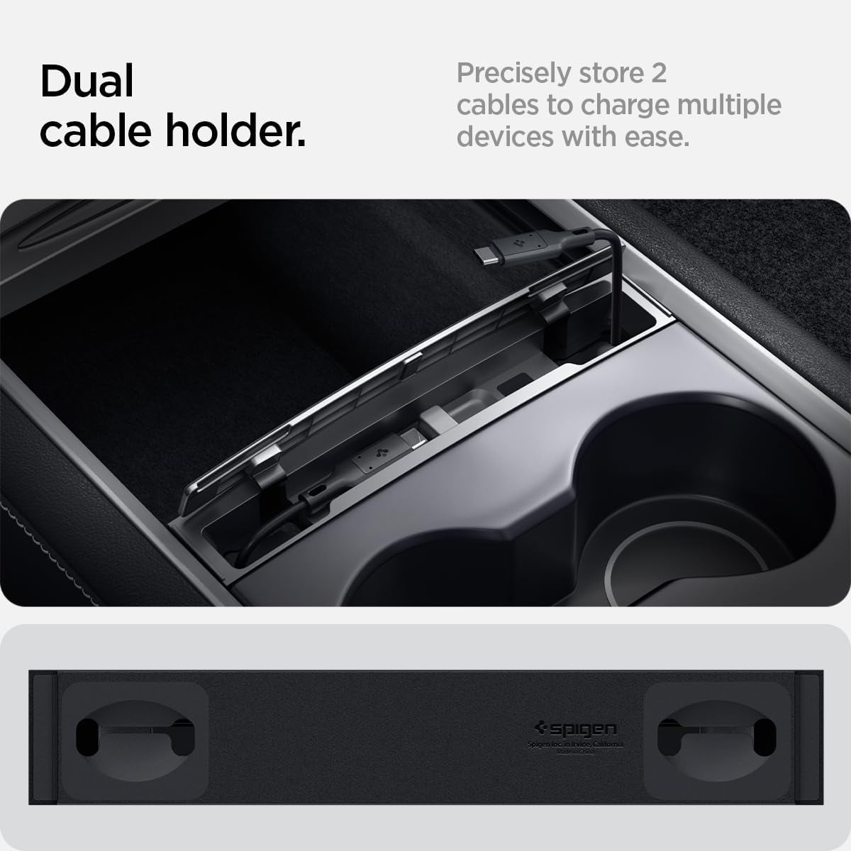 Cable Organizer Station Designed for Tesla Model 3 and Y 2024/2023/2022 [Not Compatible with Model 3 2024 Refresh] [Cable Not Included]