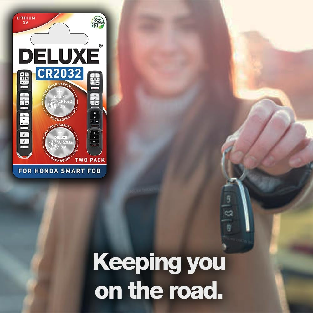 Key Fob Replacement Batteries for Honda (CRV Civic Accord Pilot Odyssey HRV Fit Passport Ridgeline Crosstour Insight Clarity CRZ) Smart Remote (Pack of 2) (Check Fitment Guide)