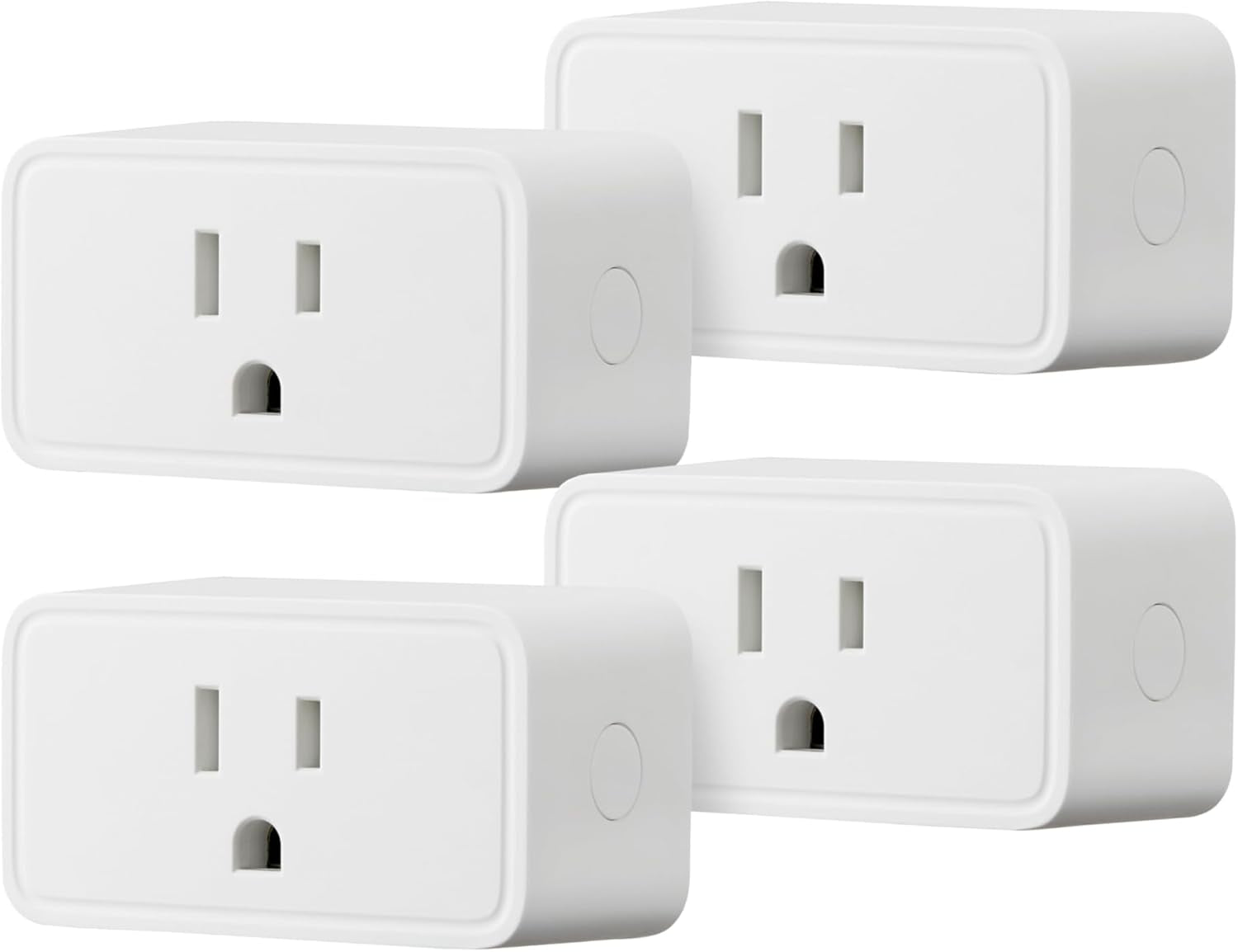 Smart Plug, Works with Alexa Only, 2.4 Ghz Wi-Fi, No Hub Required, 4 Pack, White