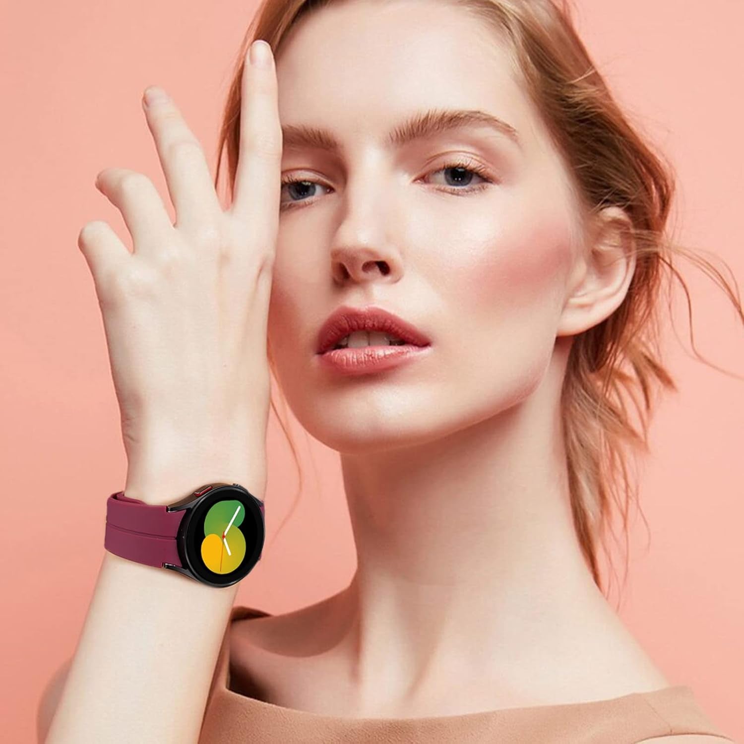 Band Compatible for Galaxy Watch 5 Pro Bands 45Mm/Galaxy Watch 6 Classic 47Mm Band, No Gap Silicone Sport Band for Samsung Galaxy Watch 7 6 5 4 Bands 44Mm 40Mm for Men Women