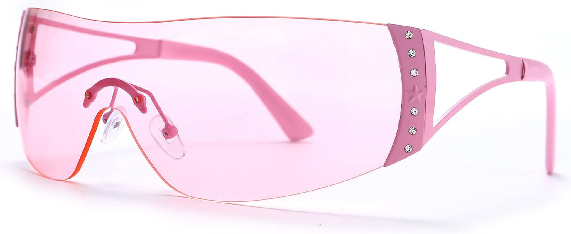 Wrap around Y2K Sunglasses for Women Men Shield Flat Top Sunglasses Futuristic Frameless Gradient Lens Sun Glasses