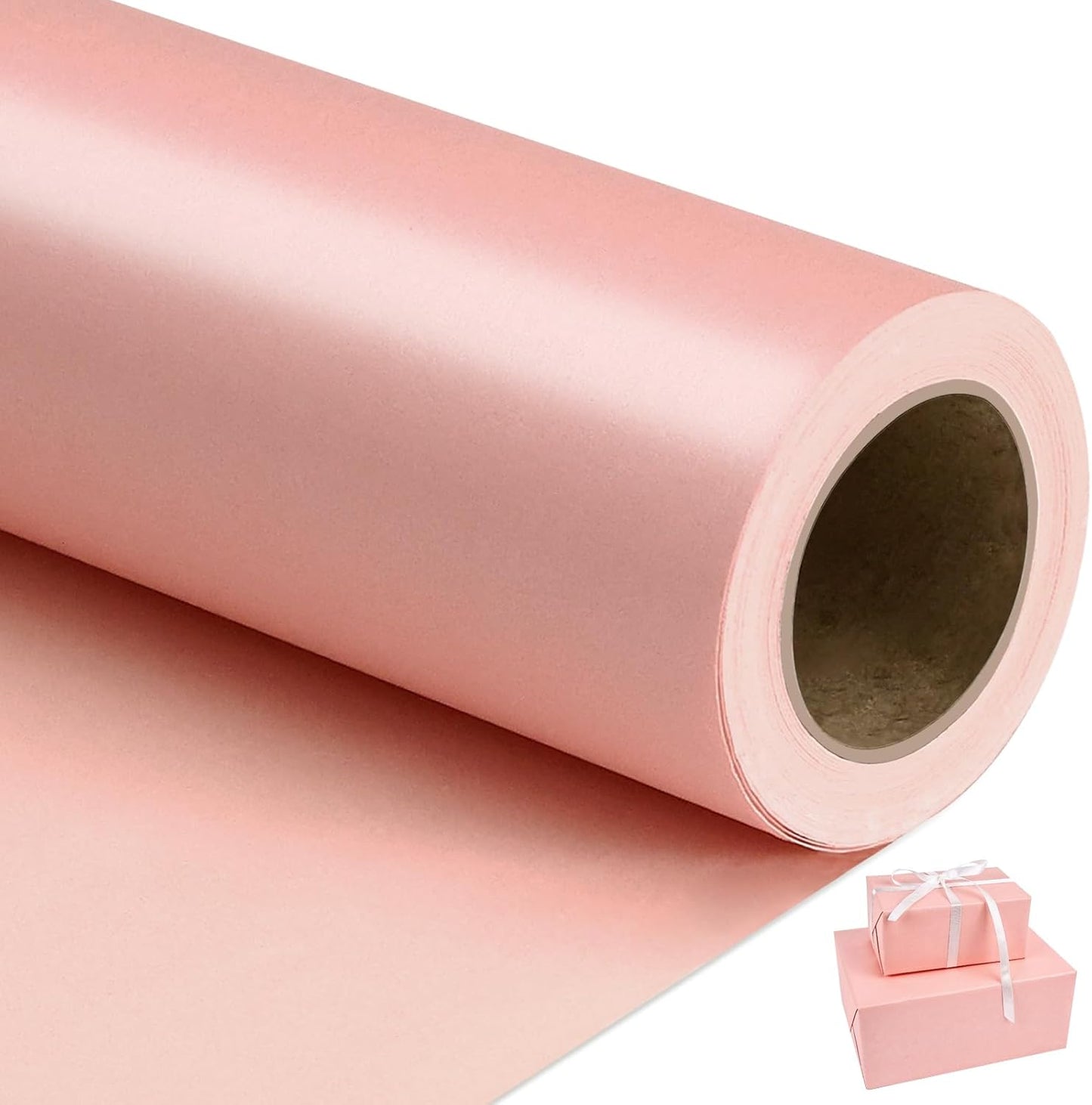 Christmas Wrapping Paper,Pink Matte Wrapping Paper,Solid Color Pearly-Lustre Paper,Gift Wrapping Paper,Perfect for Wedding,Valentine'S Day,Birthday,Christmas,Baby Shower (17 Inches X 32.8 Feet)