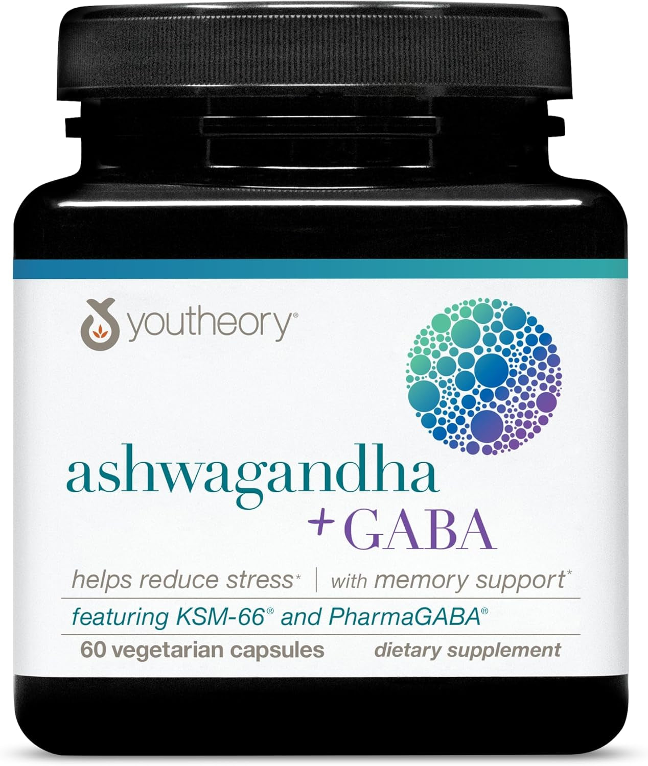 Ashwagandha + GABA - 1,000 Mg Ashwagandha & 100 Mg GABA - Cortisol, Stress & Memory Support Supplement - 60 Vegetarian Capsules TLBH
