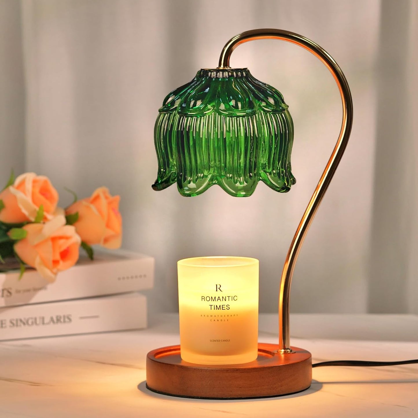 Dimmable Candle Warmer Lamp with Timer, Glass Candle Lamp Warmer for Jar Candle, Xmas Gifts for Mom Unique, 2024 Womens Gifts for Christmas, Home Decor for Bedroom Living Room Decor Aesthetic, Amber