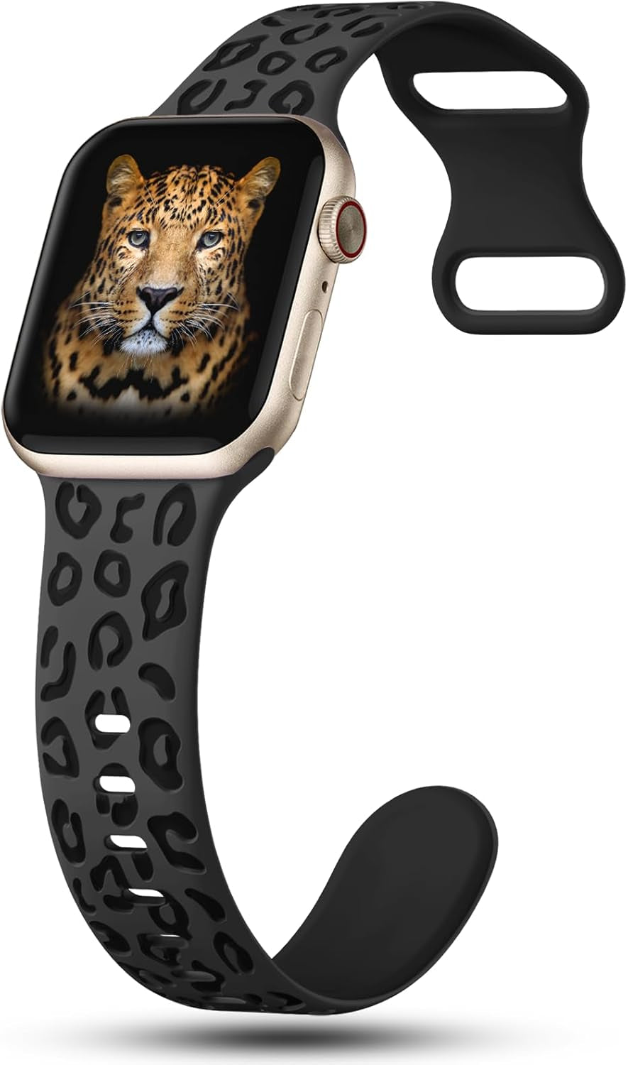 3 Pack Leopard Engraved Bands Compatible with Apple Watch Band 41Mm 40Mm 38Mm 49Mm 45Mm 44Mm 42Mm Women, Soft Silicone Cheetah Embossed Sport Strap for Iwatch Bands Series 9 8 7 6 5 4 3 2 1 Ultra SE