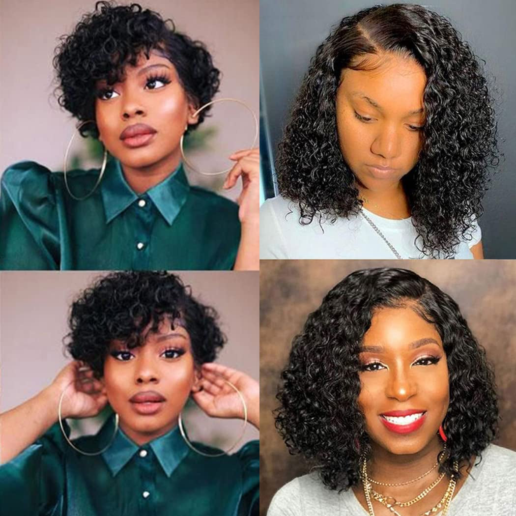 Curly Bundles with Closure Kinky Curly Bundles with Closure 12A Virgin Hair Kinky Curly Bundles with 4X4 Lace Closure Natural Color and Soft（8 8 8 8+8 Inch）