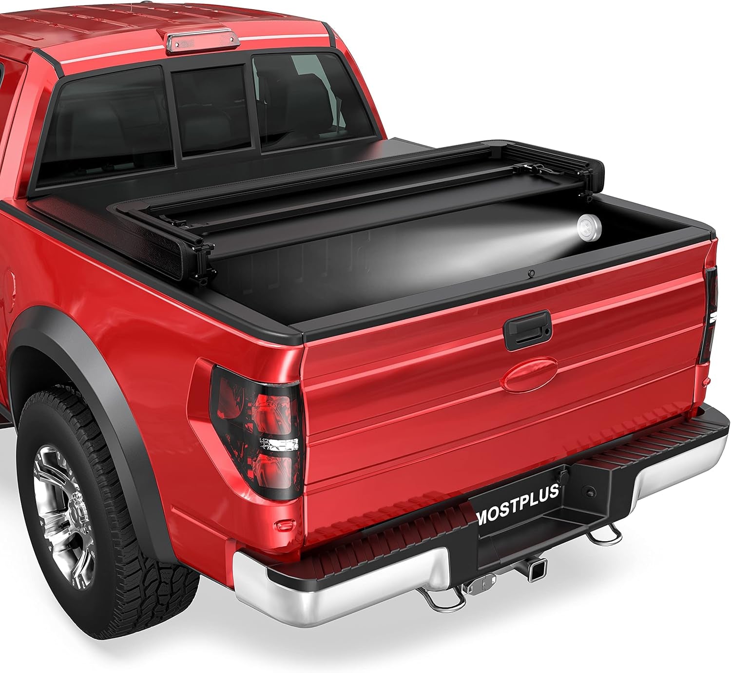 Quad Fold Hard Truck Bed Tonneau Cover Compatible with 2009-2014 Ford F150 F-150 (Excl. Raptor Series) Styleside 5.5 FT-66 Inch Aluminum Bed