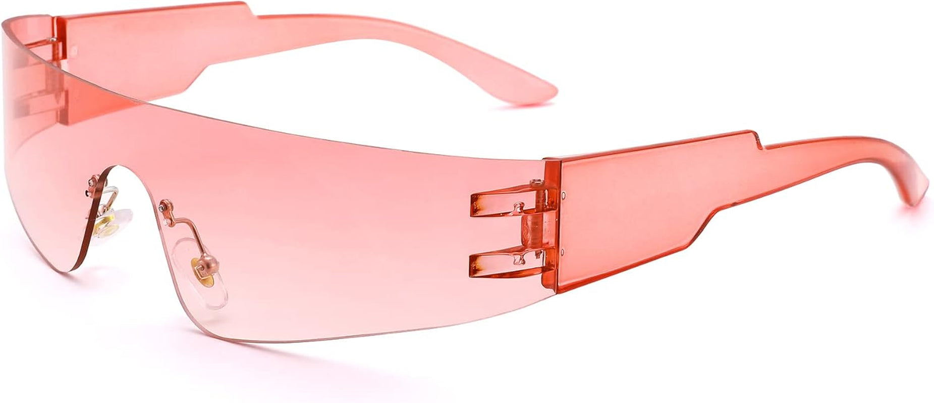 Wrap around Sunglasses for Women Men Trendy Rimless Futuristic Shades Y2K Shield Flat Top Fashion Eyeglasses
