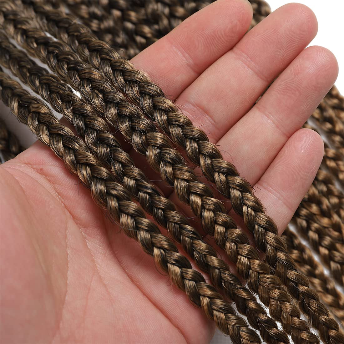 Crochet Box Braids Hair Pre Looped Goddess Box Braids Crochet Braiding Hair 7 Packs Crochet Box Braids 3X Box Braids Crochet Hair (14 Inch, T27)